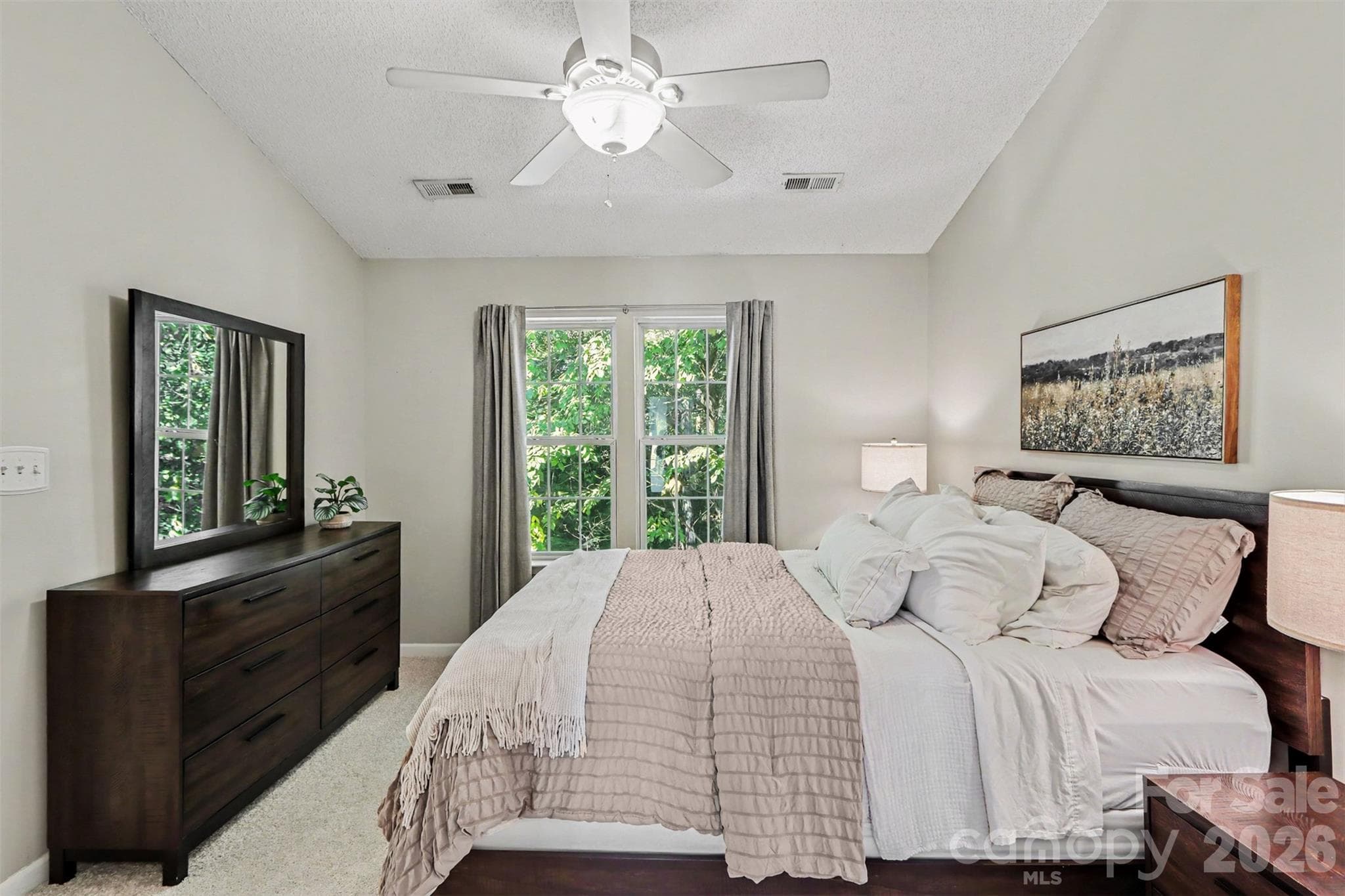 Bedroom one upstairs with en suite bathroom. - 9120 Treyburn Drive, Charlotte