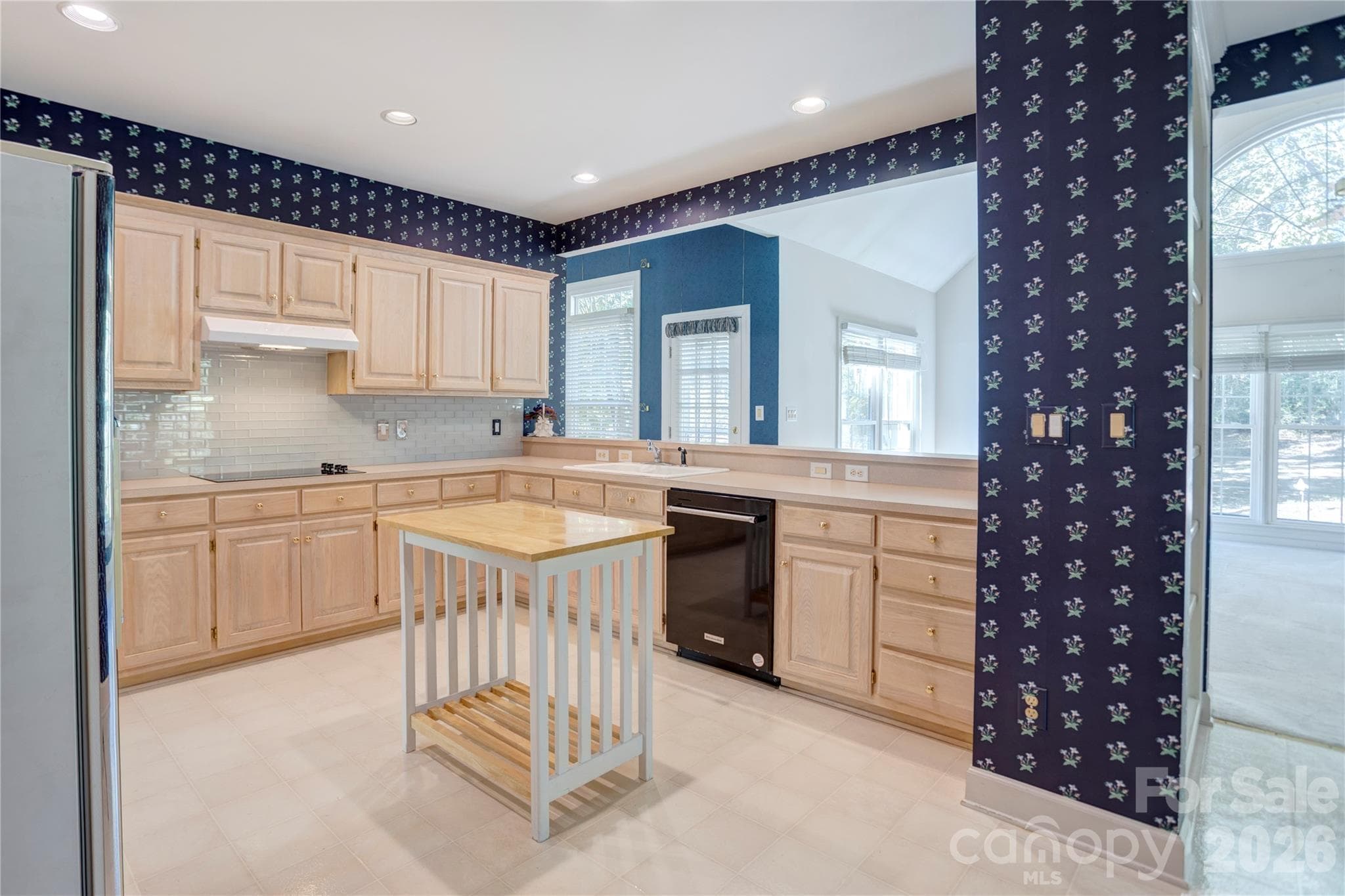 Kitchen with moveable center island - 890 Lyerly Ridge Road NW, Concord