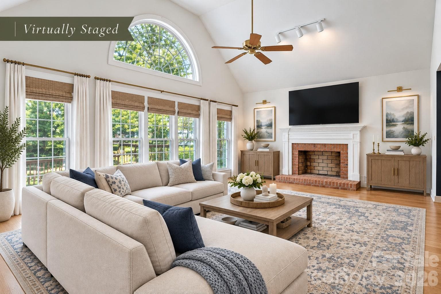 Large great room virtually staged - 890 Lyerly Ridge Road NW, Concord