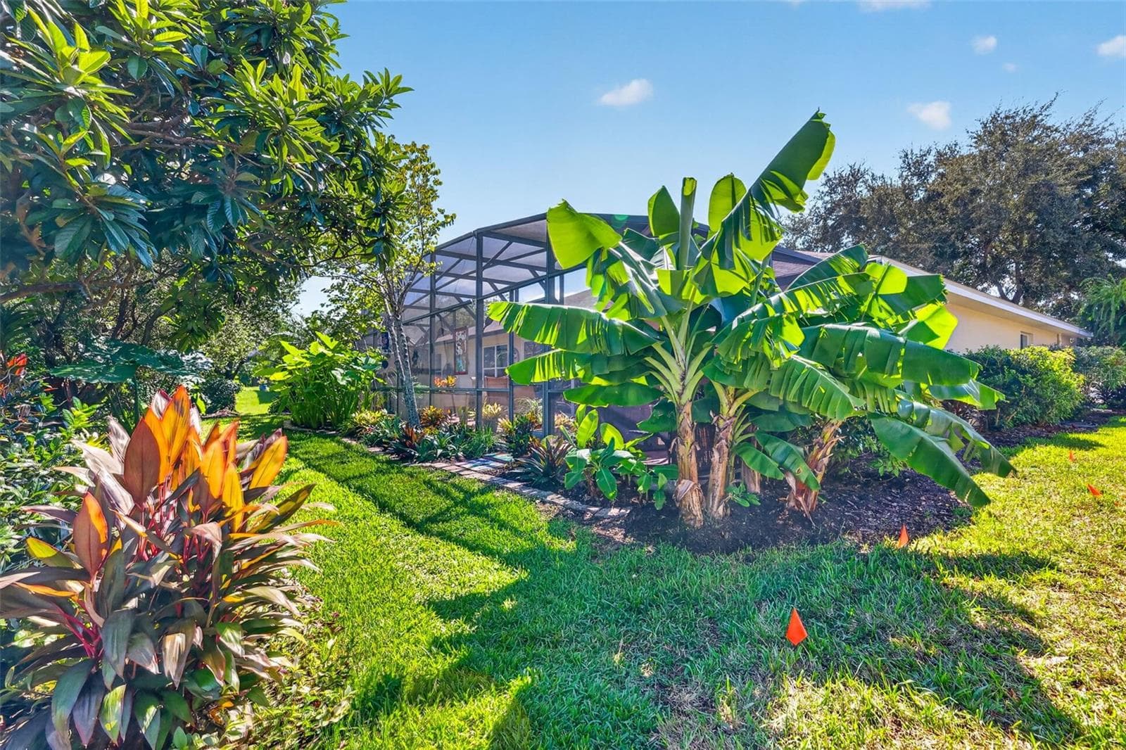 Rear and Side Elevation with Tropical PRIVACY Landscaping! - 6121 HUNTERS RIDGE AVE, LEESBURG