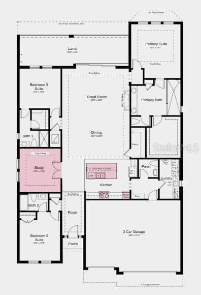 Floor Plan ~ Additional Highlights Include: 8' interior doors, 80 AMP pool/spa prewire, upgraded flooring and countertops - 26746 DOVE DR, PUNTA GORDA