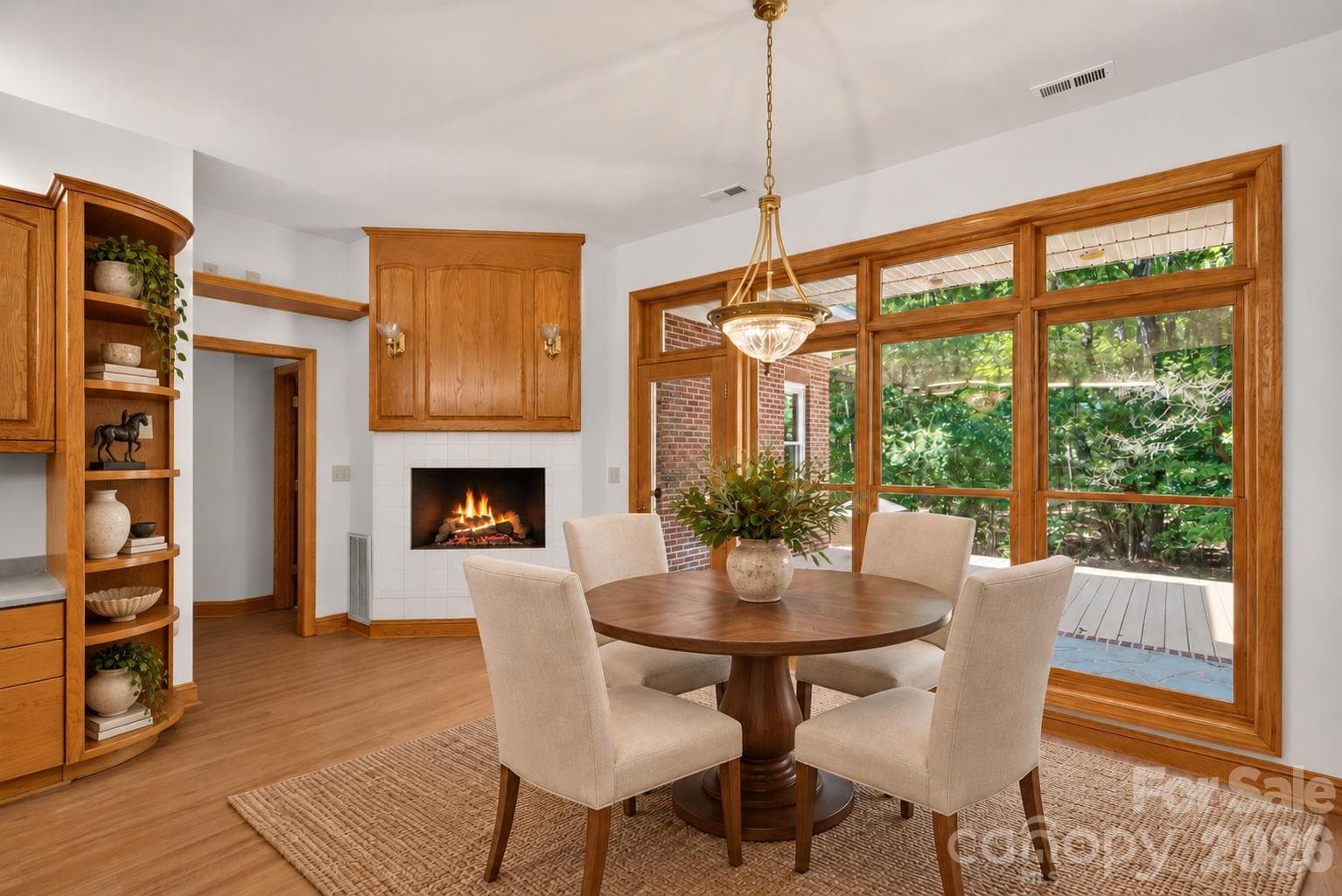 Breakfast area with fireplace - 253 Highway 161 South, Clover