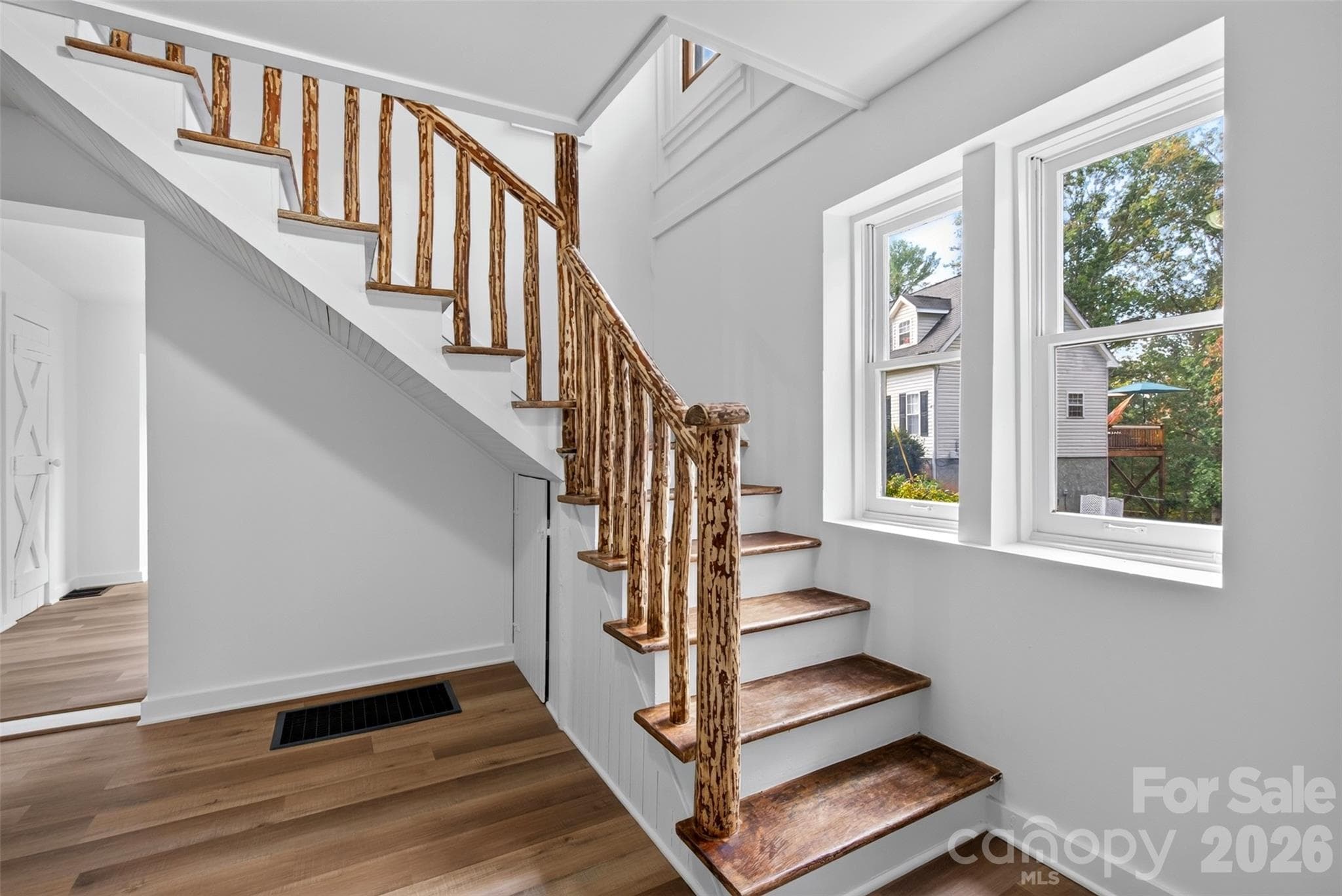 Beautifully restored handrail - 64 Pine Cone Drive, Asheville