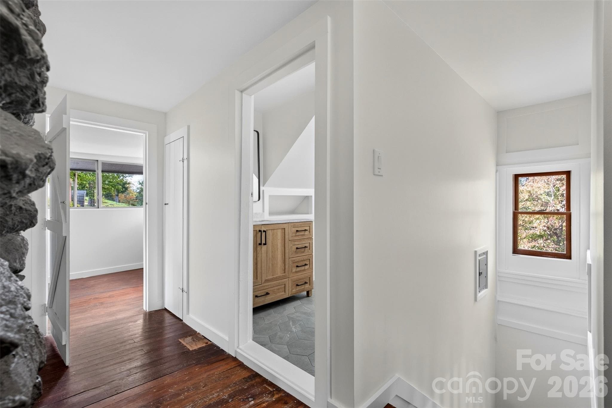Upstairs features original hardwood floors - 64 Pine Cone Drive, Asheville