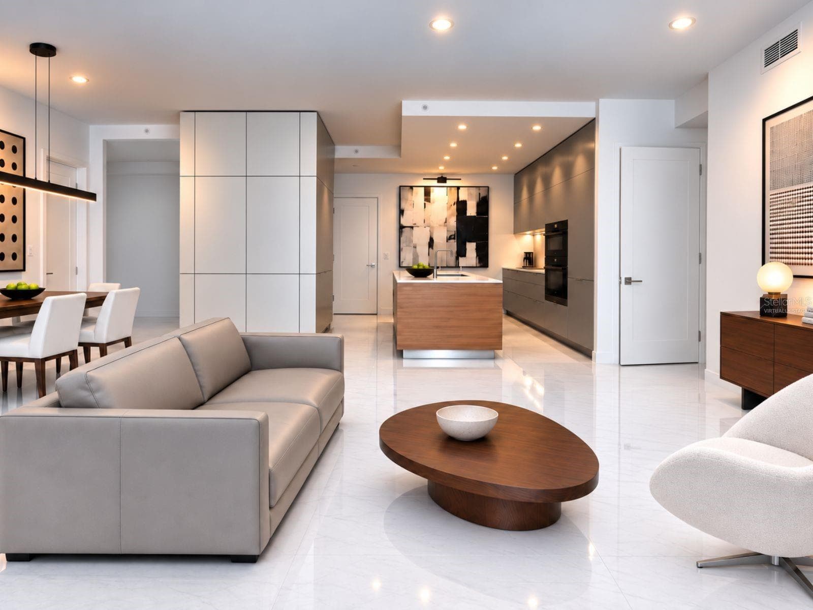 Virtually Staged main living area - 111 S PINEAPPLE AVE #1103, SARASOTA