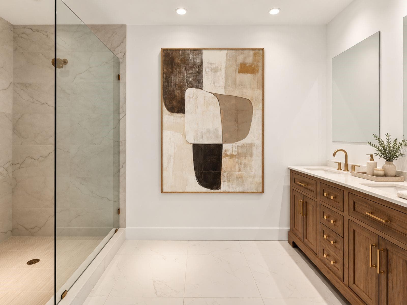 Virtually Staged primary bathroom - 111 S PINEAPPLE AVE #1103, SARASOTA