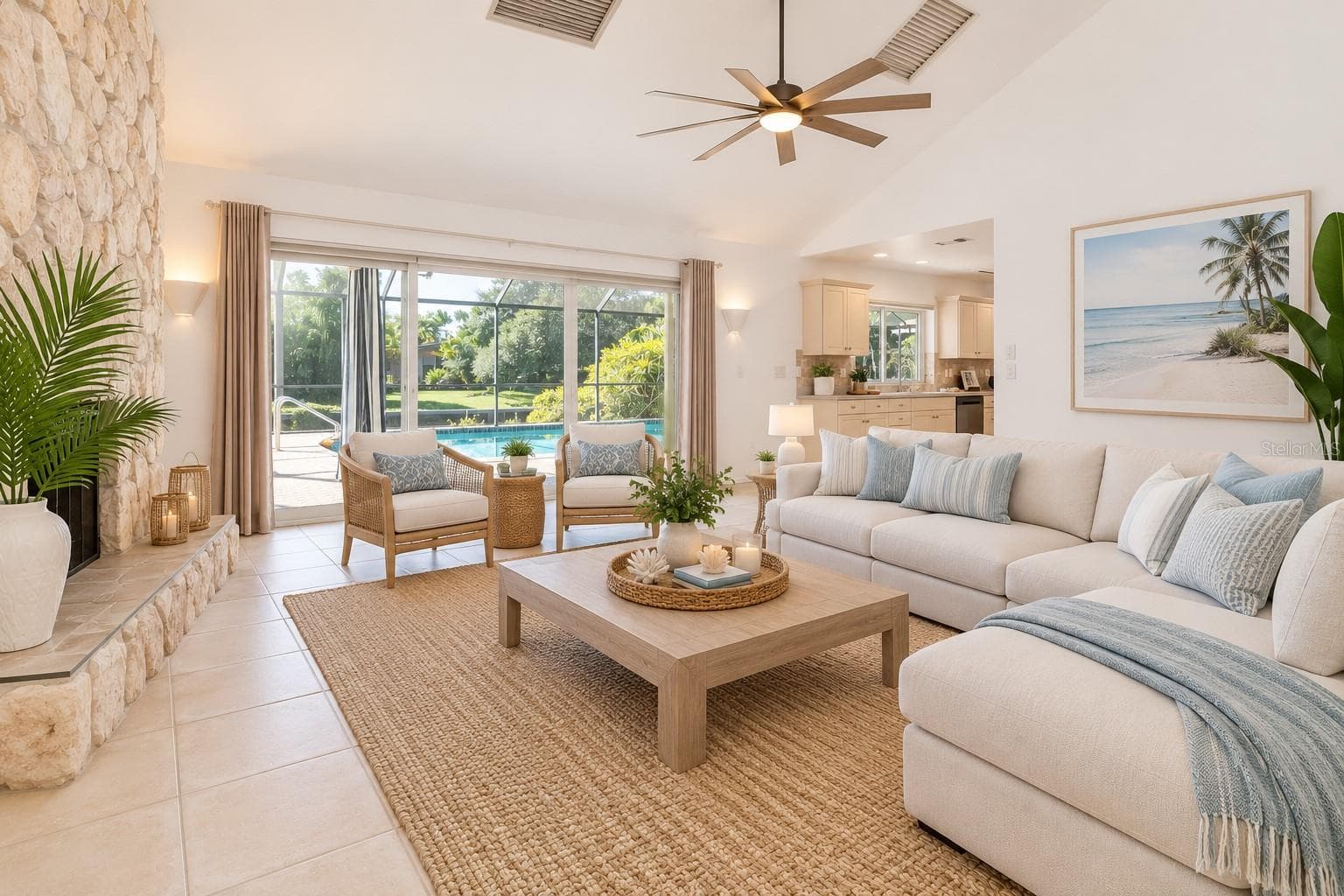 Virtual Staging for Family Room - 5456 AZURE WAY, SARASOTA