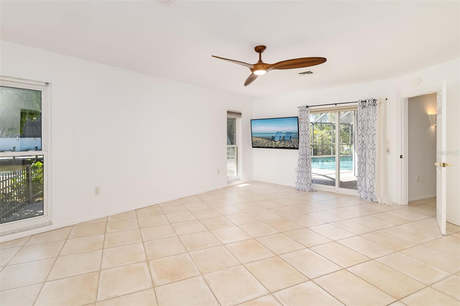 Primary Bedroom with entry to pool - 5456 AZURE WAY, SARASOTA