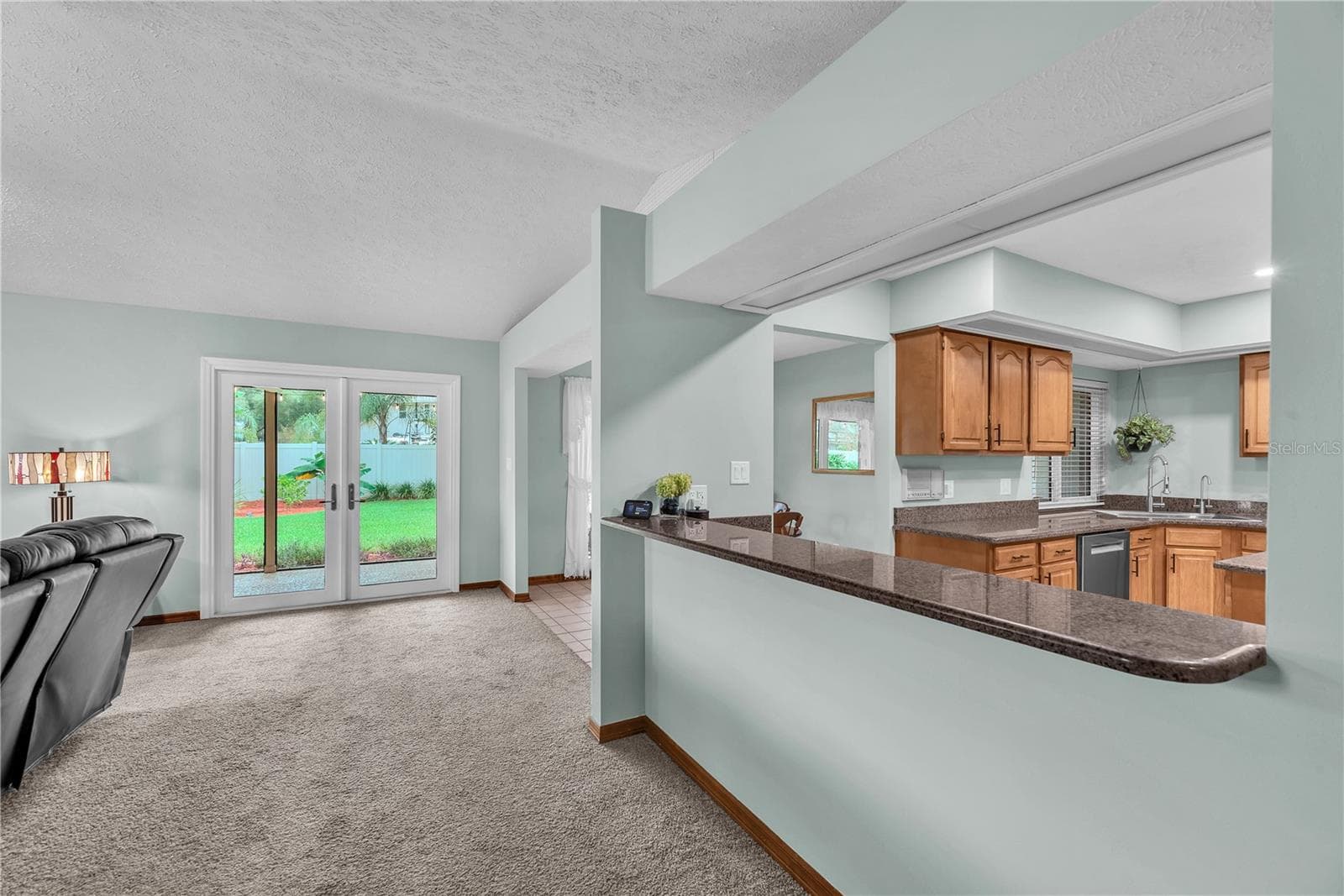 A spacious breakfast bar separates the kitchen from the family room, making it ideal for serving appetizers while entertaining family and friends. - 2421 OAK LANDING DR, BRANDON
