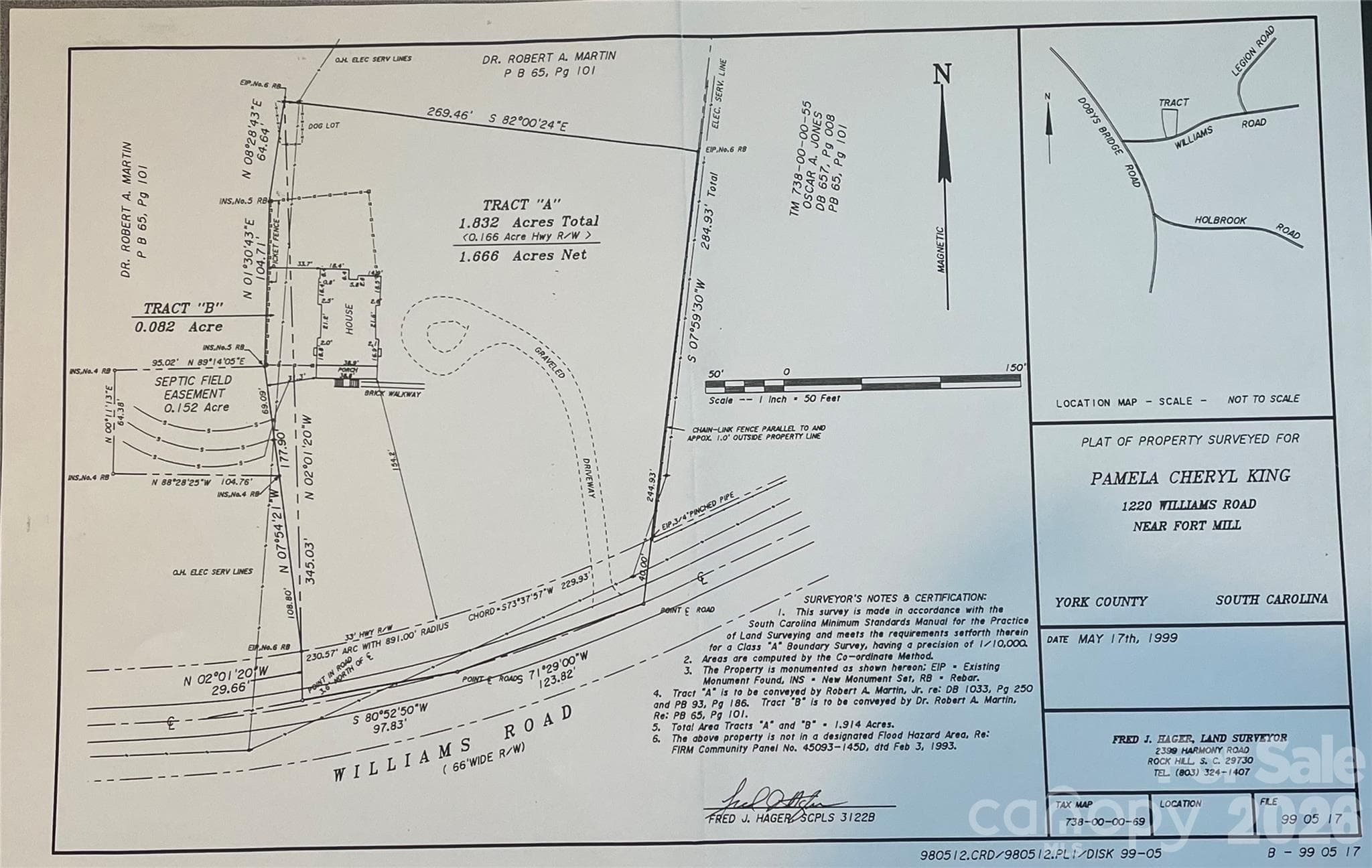 Survey Plat - 1220 Williams Road, Fort Mill