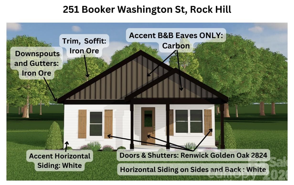 Exterior Color Selections - 251 Booker Washington Street, Rock Hill