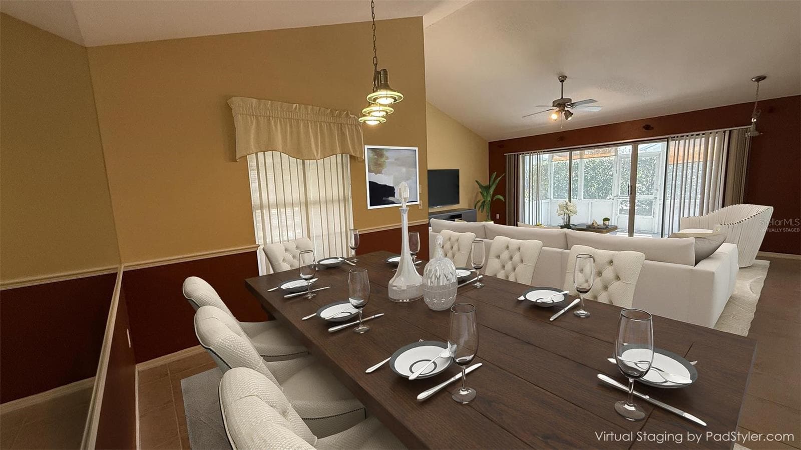 Open Concept Dining and Living area. Virtually Staged - 2312 SW 20TH CT, OCALA