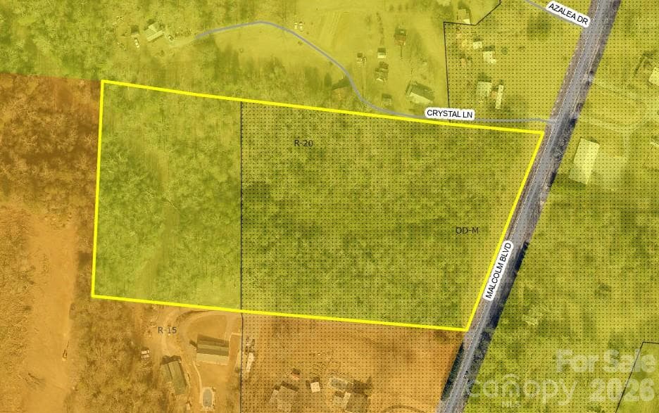 R-20 zoning with partial Overlay District for Malcolm Boulevard - 0 Crystal Lane, Connelly Springs