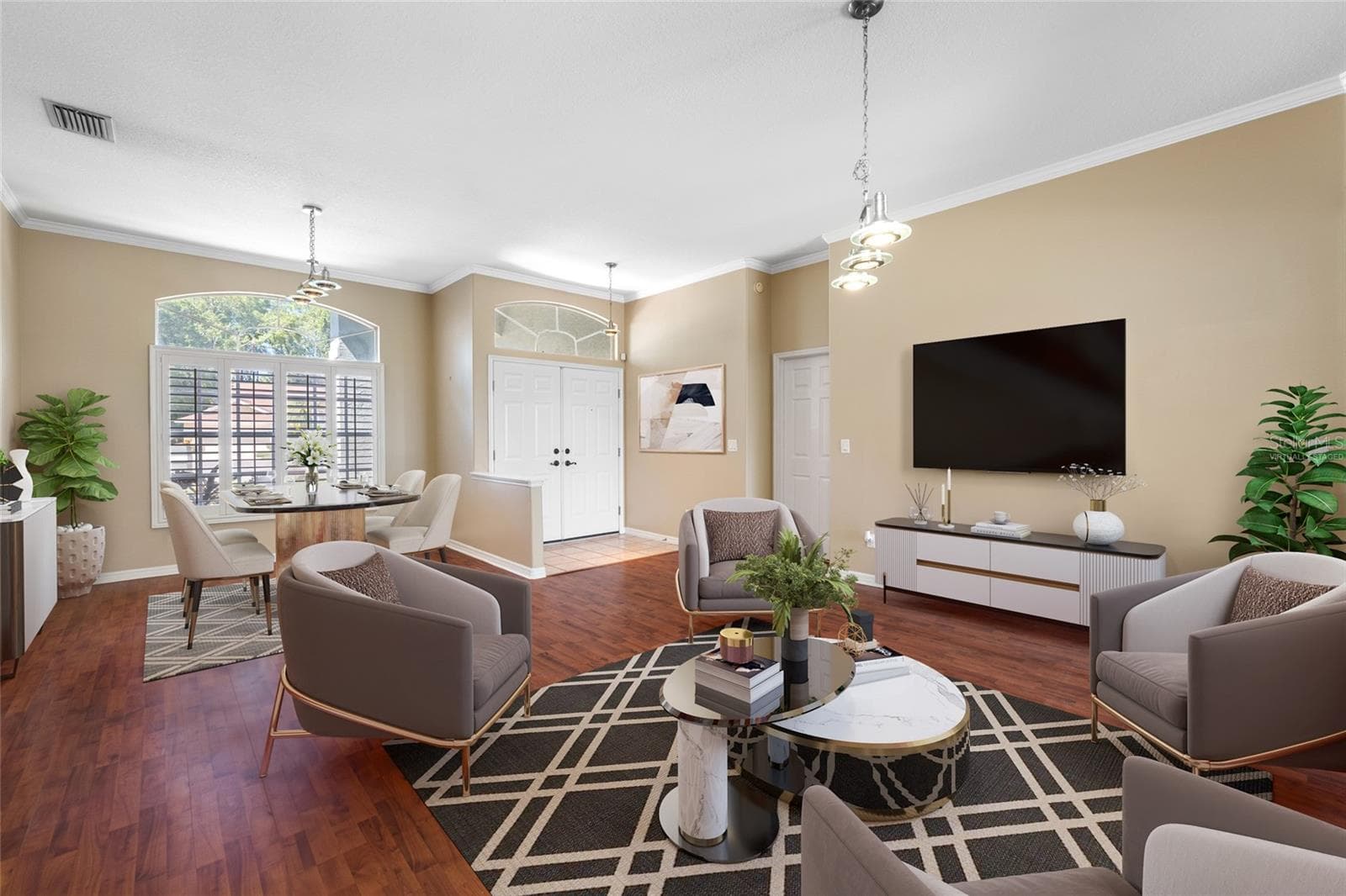 Living Room - VIRTUALLY STAGED - 1648 WOODRIDGE CT, LUTZ