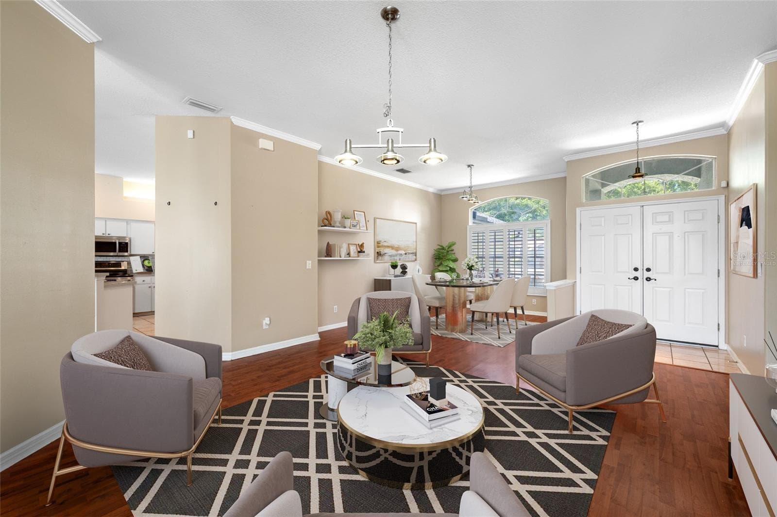 Living Room- VIRTUALLY STAGED - 1648 WOODRIDGE CT, LUTZ