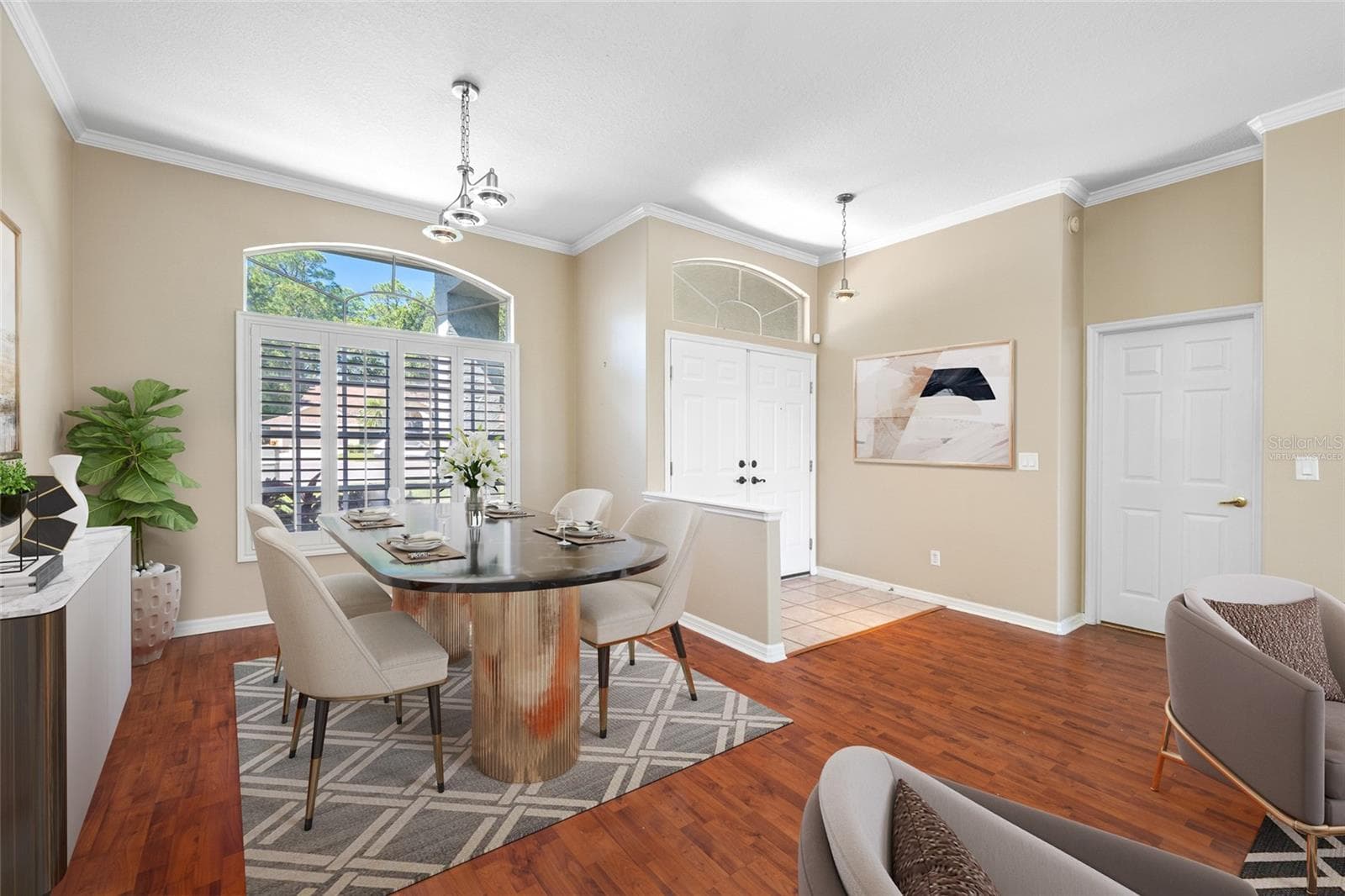 Dining Area - VIRTUALLY STAGED - 1648 WOODRIDGE CT, LUTZ