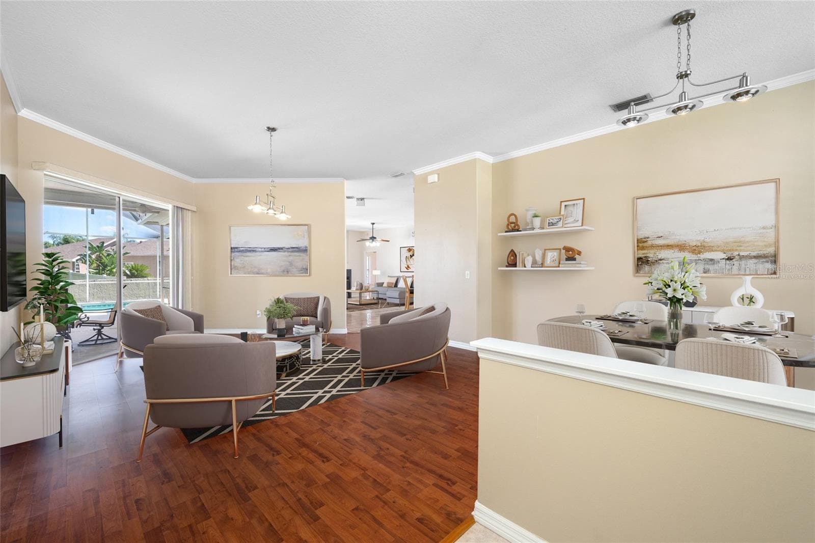 Living Room - VIRTUALLY STAGED - 1648 WOODRIDGE CT, LUTZ