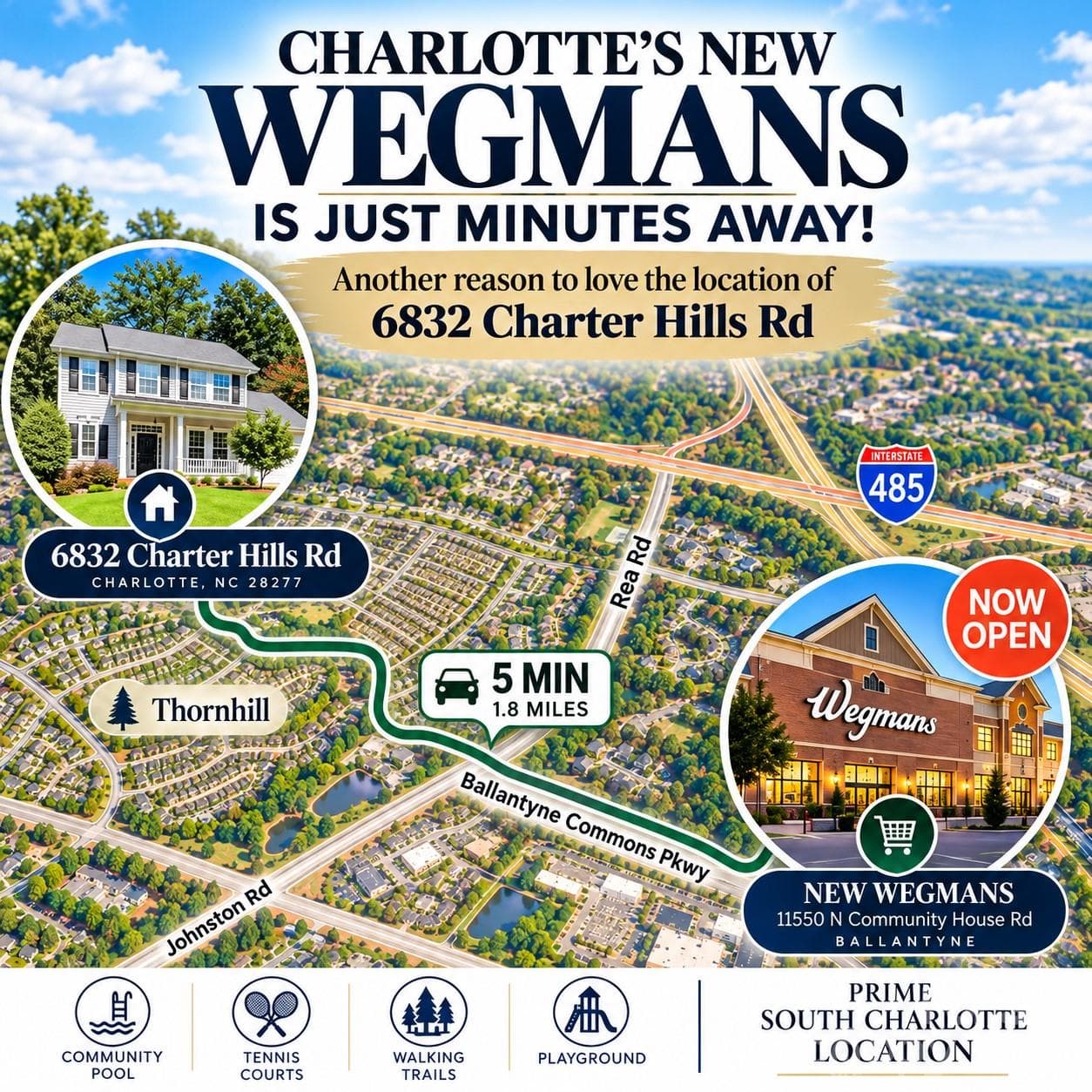 Single Family Residence at 6832 Charter Hills Road, Charlotte, photo 3 of 32
