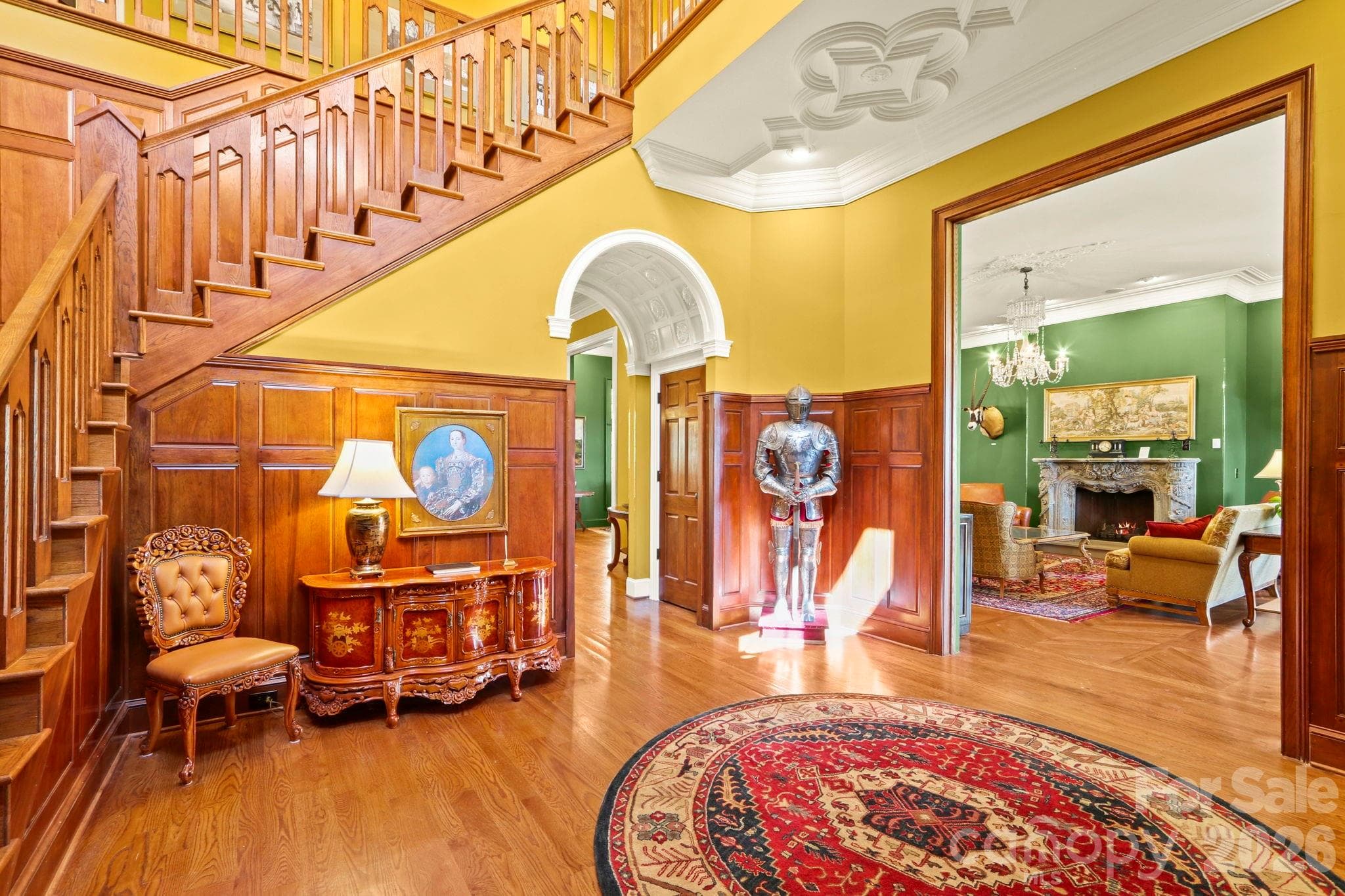 Foyer with high ceilings & antique chandelier imported from Princeton University - 5742 NC Highway 194 None S, Banner Elk
