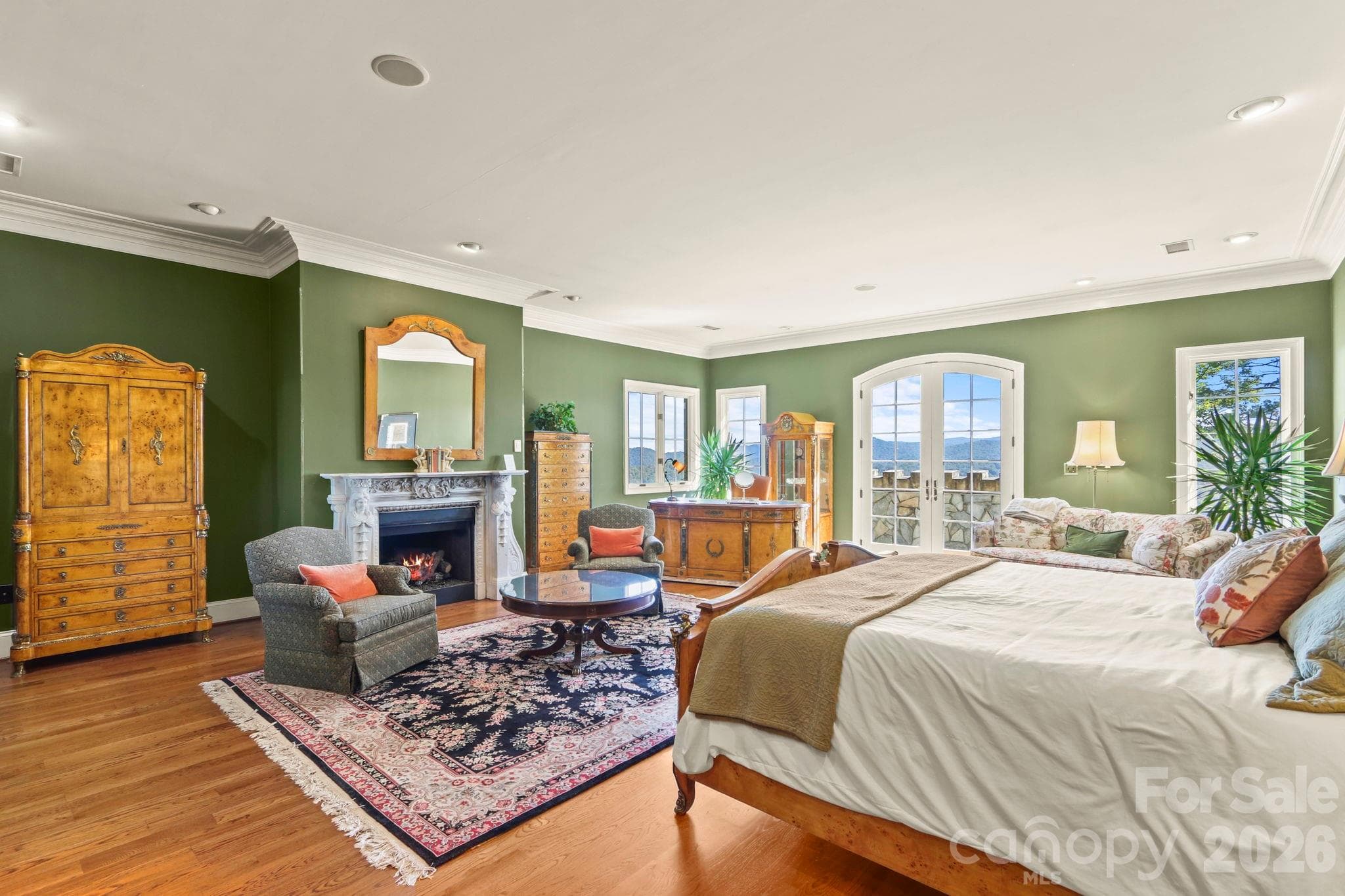 Second-level primary suite with antique stone fireplace and private stone balcony - 5742 NC Highway 194 None S, Banner Elk