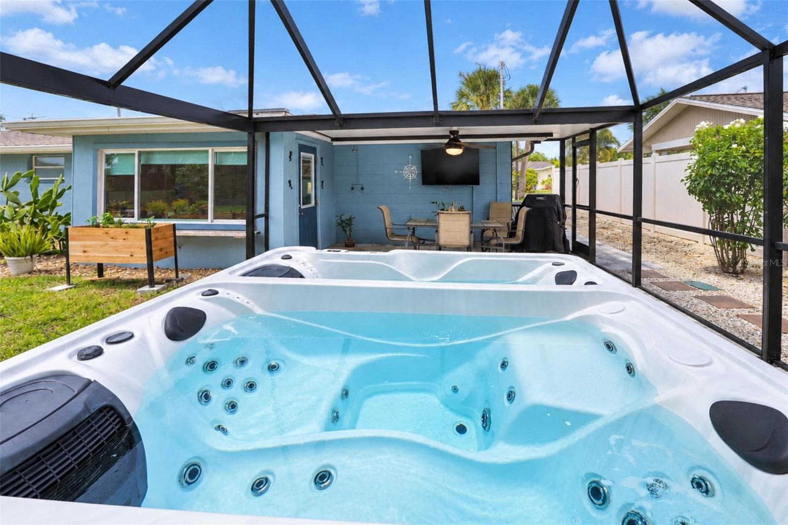 Screened Lanai w/ spa & cold plunge - 1545 BARBARA PL, ENGLEWOOD