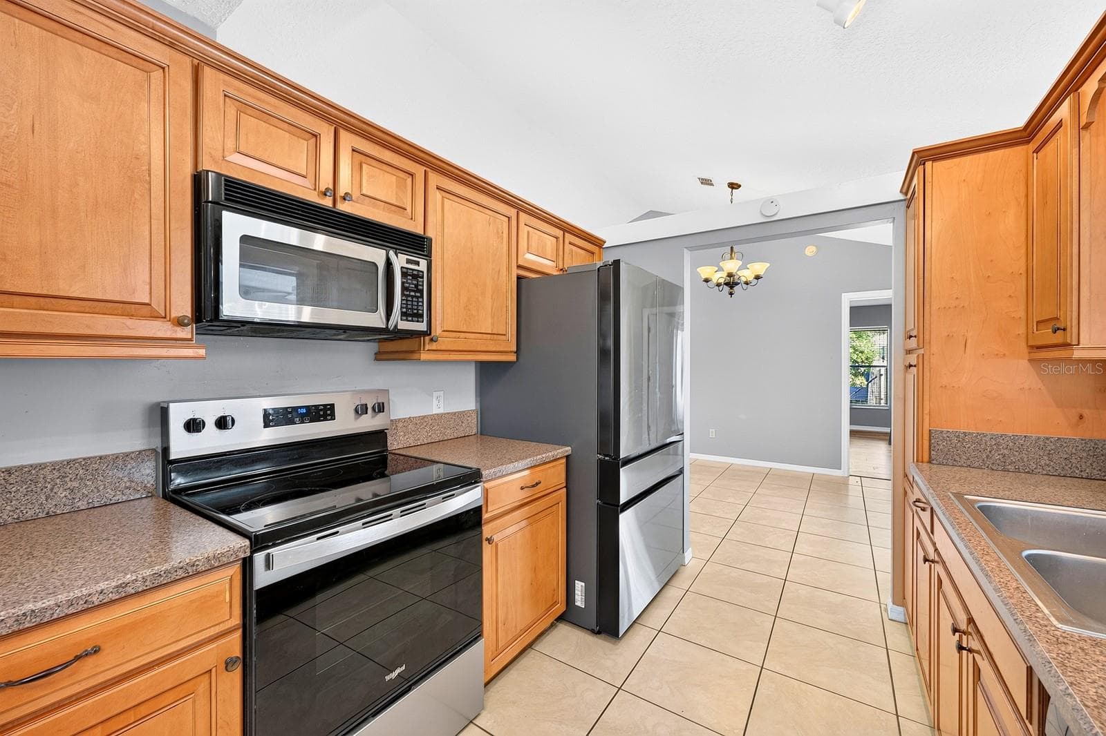Kitchen features stainless steel appliances. - 32919 INDIAN WOODS DR, LEESBURG