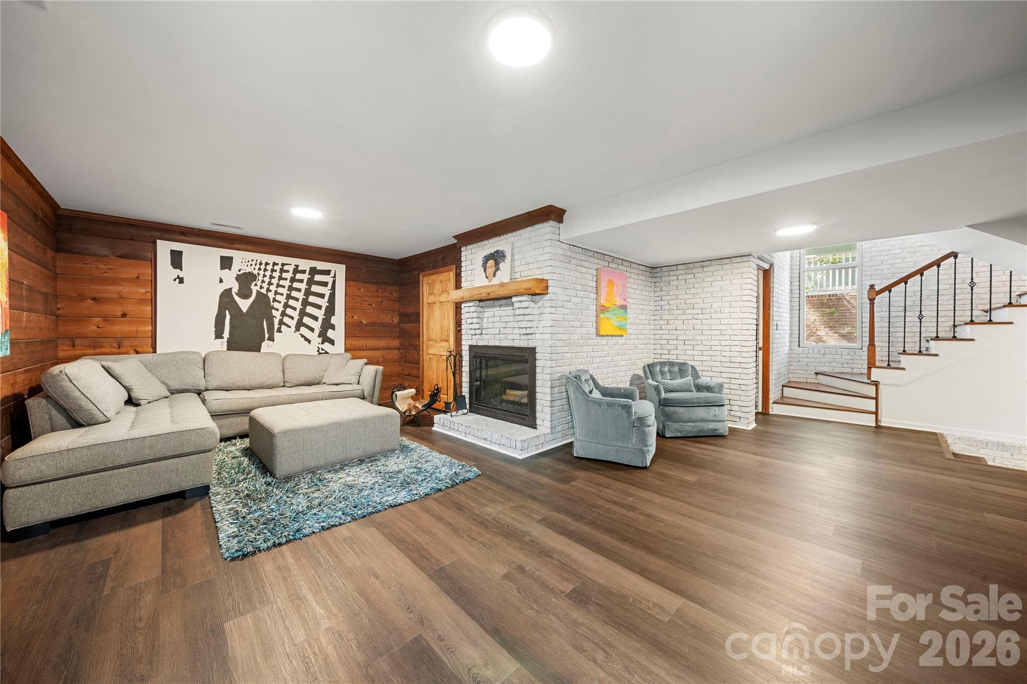 Amazing second living room with wood burning fireplace and huge closet. - 6 Oakwood Court, Clover