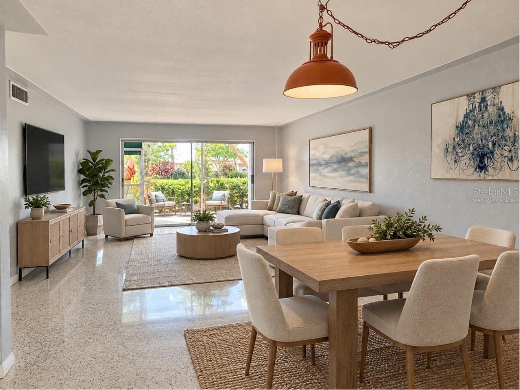 Living/Dining Virtually Staged - 4300 37TH ST S #2, ST PETERSBURG