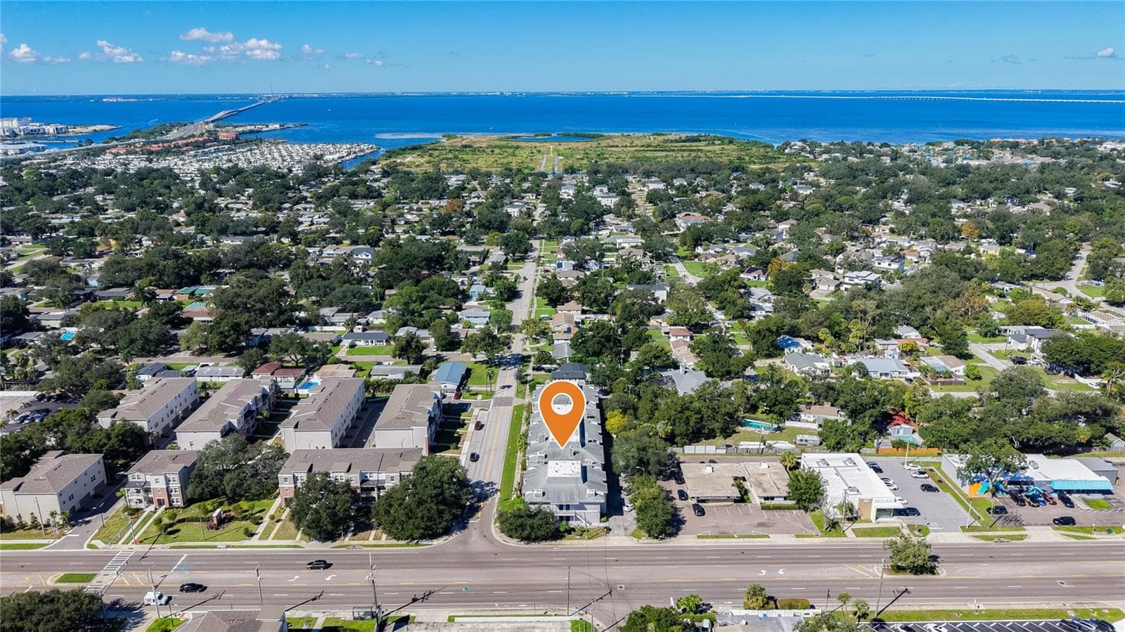 Aerial shot facing west toward Old Tampa Bay - 4405 W FAIR OAKS AVE #19, TAMPA