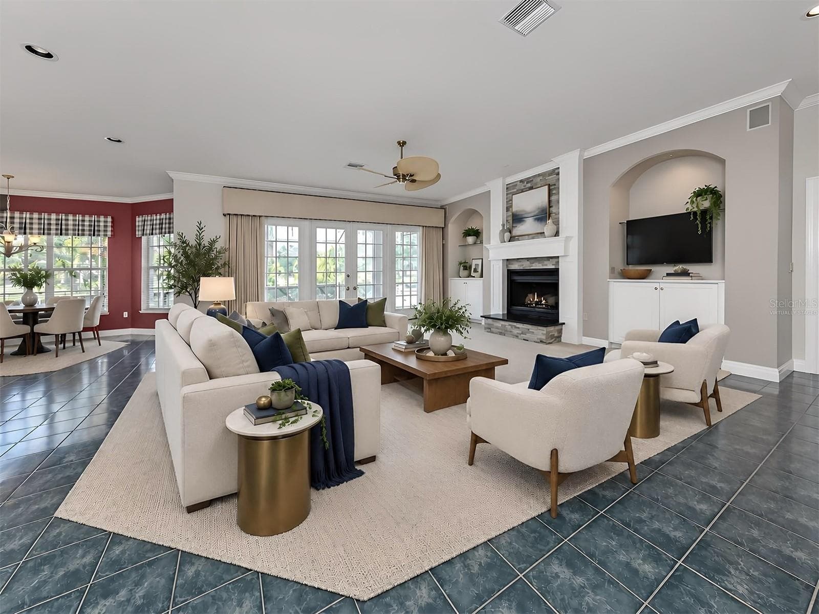 virtually staged great room - 1725 ARDRY WAY, VENICE