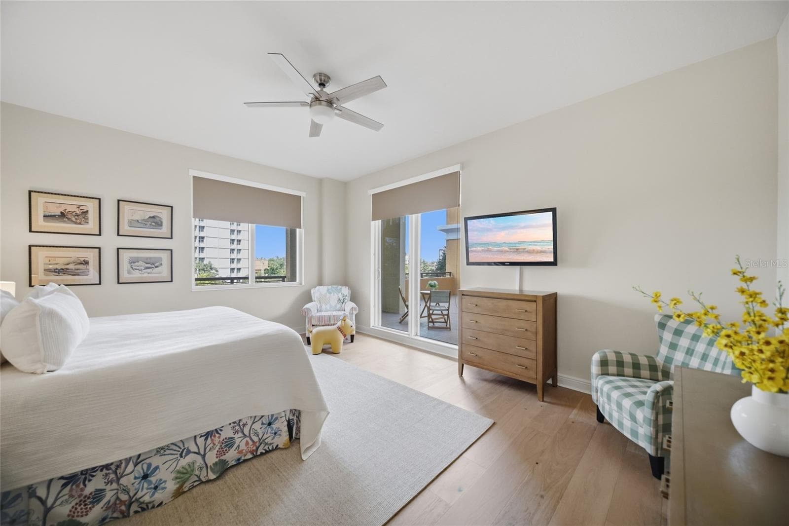 Primary bedroom opens to spacious terrace - 800 N TAMIAMI TRL #201, SARASOTA