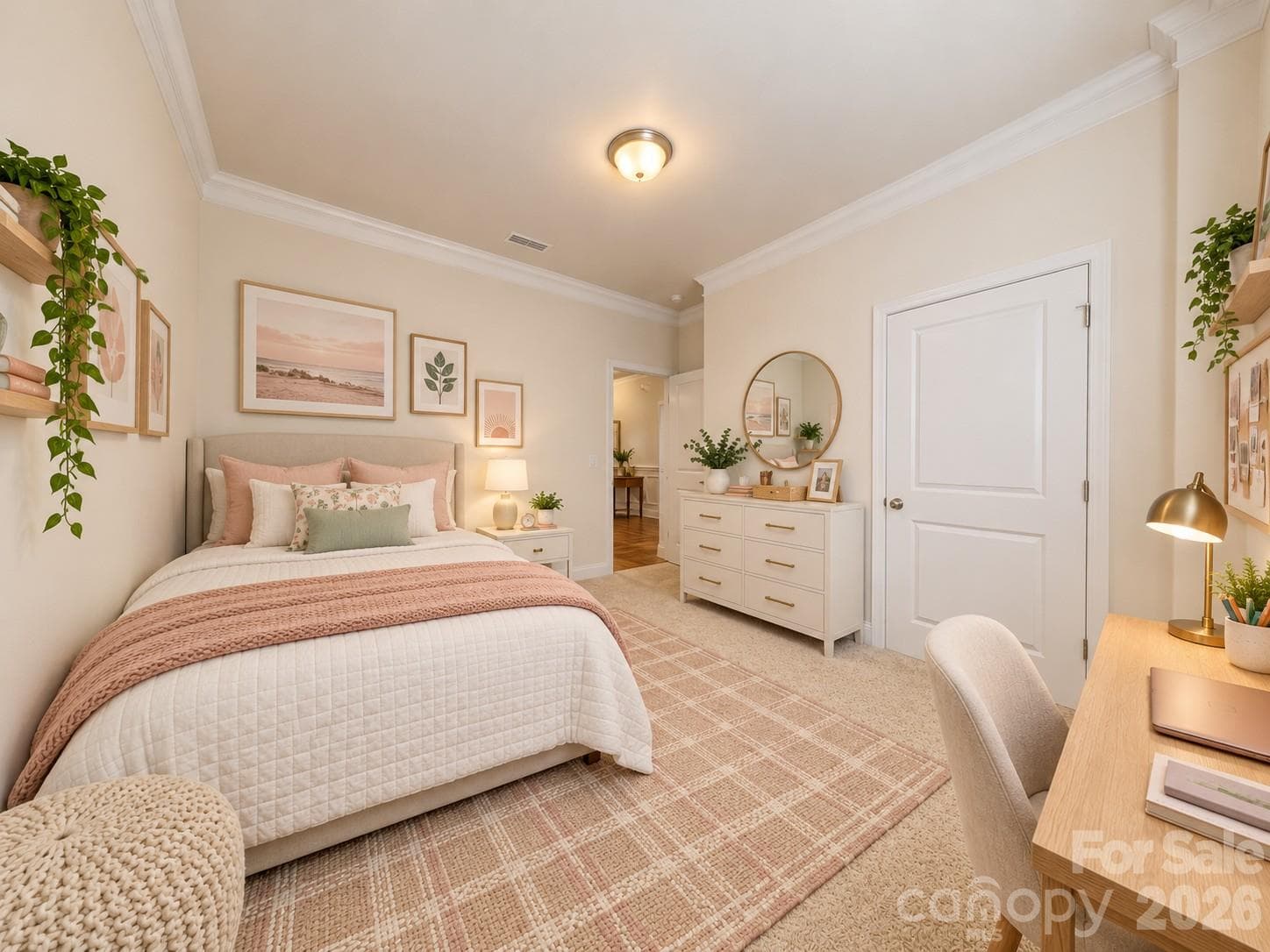 Virtually staged bedroom - 406 Secretariat Drive, Iron Station