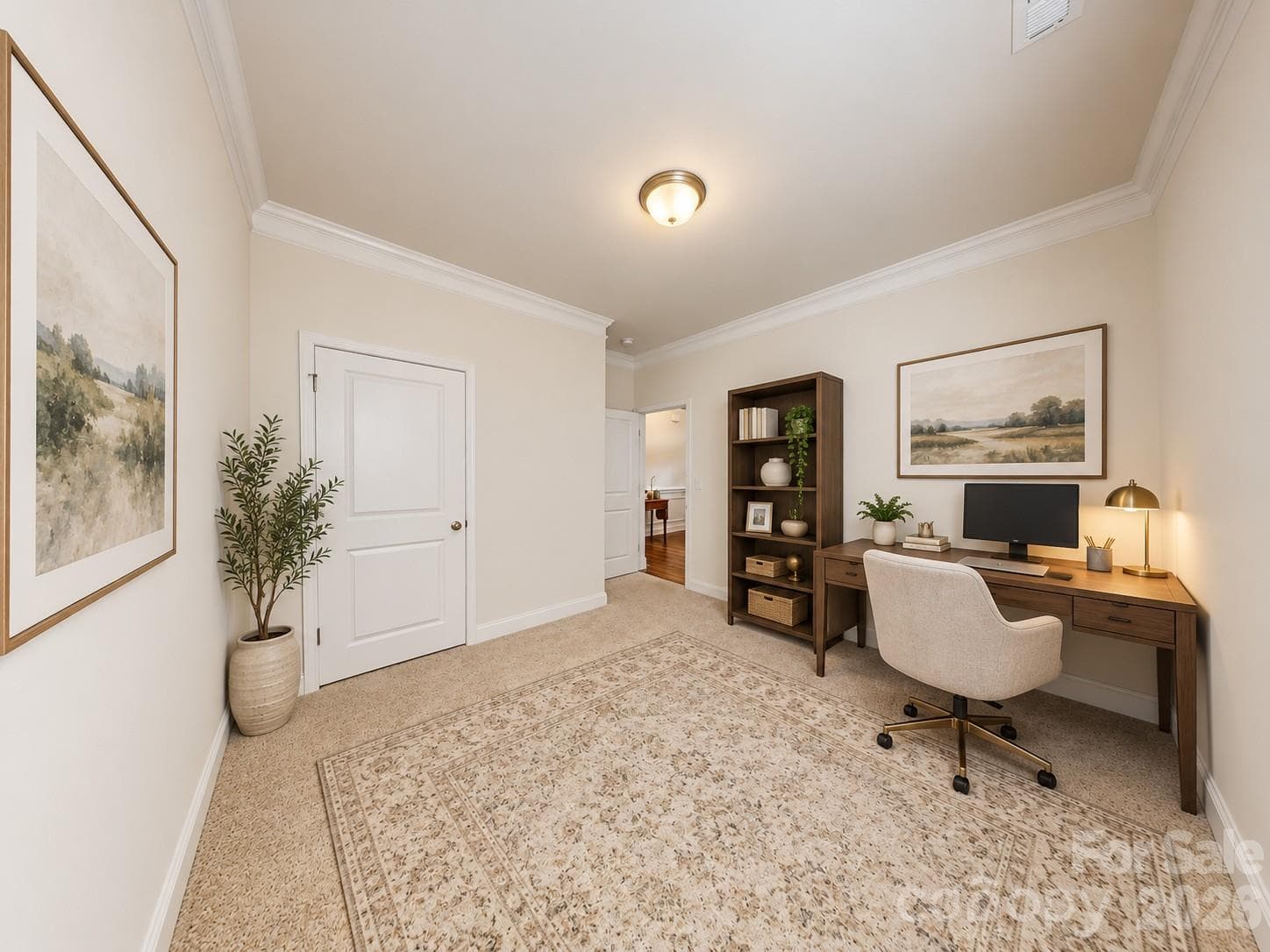 Virtually staged and edited to show used as an office - 406 Secretariat Drive, Iron Station