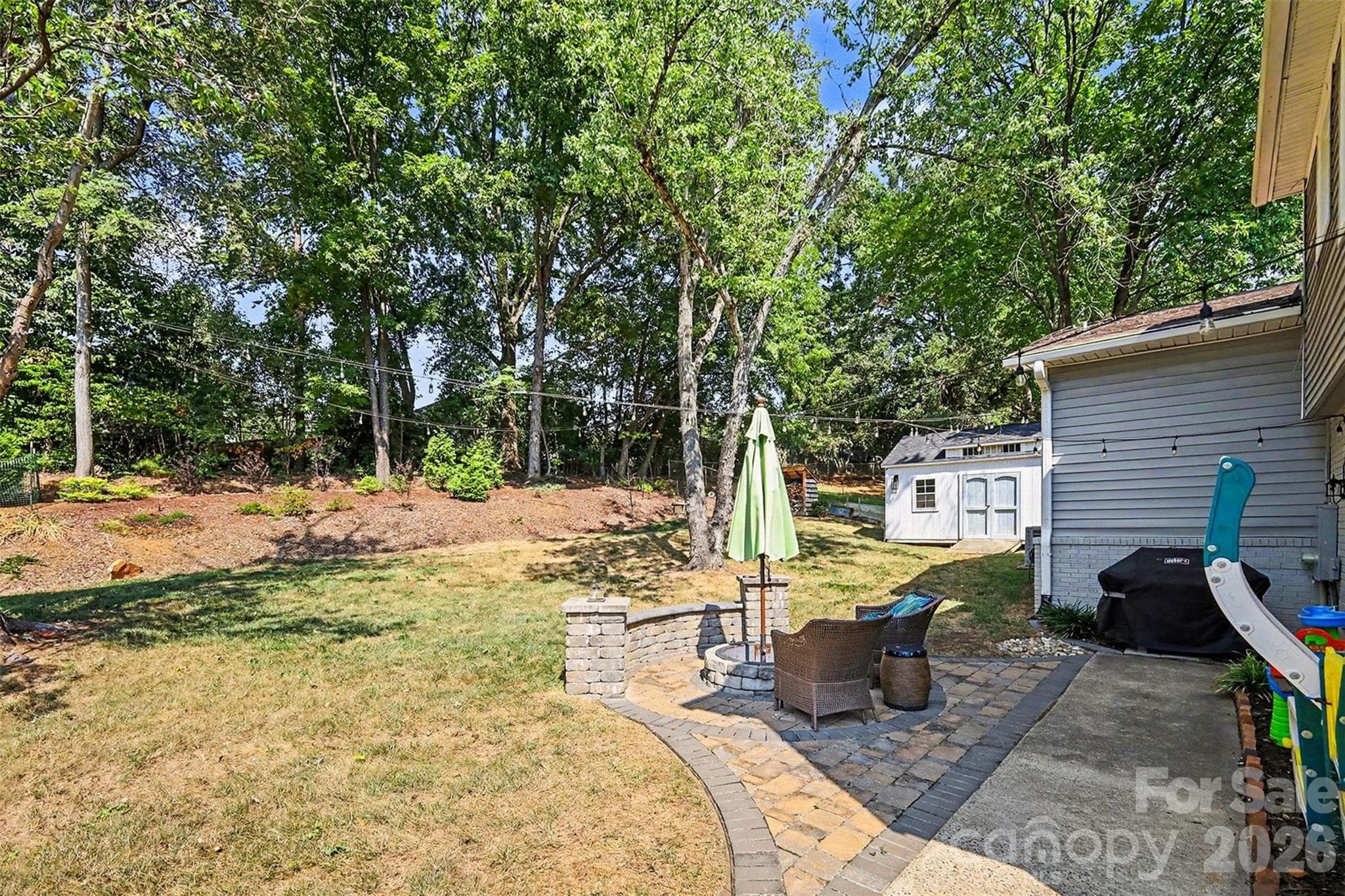 Backyard - Fire pit Area - 5621 Alanhurst Place, Charlotte
