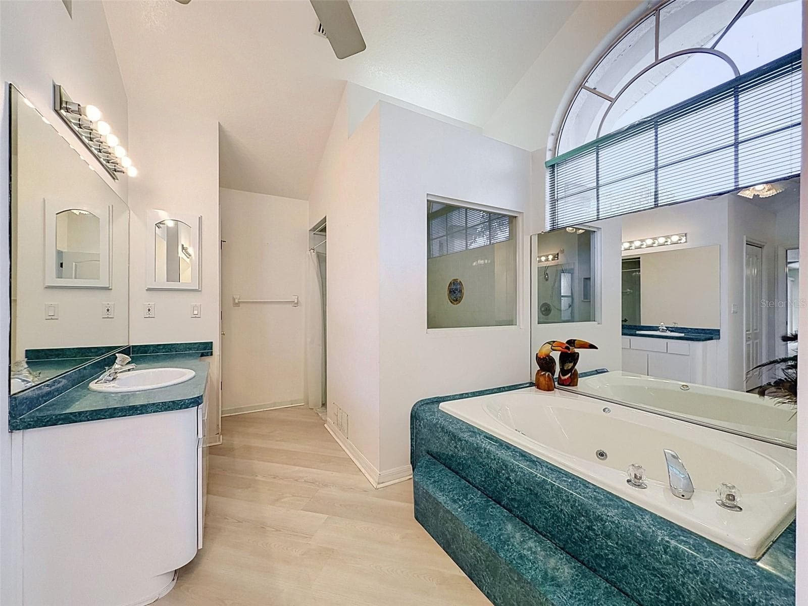 Owner's suite includes jetted tub, two WICs, linen closet, water closet, two vanities, and large shower. - 10074 SLEEPY WILLOW CT, SPRING HILL