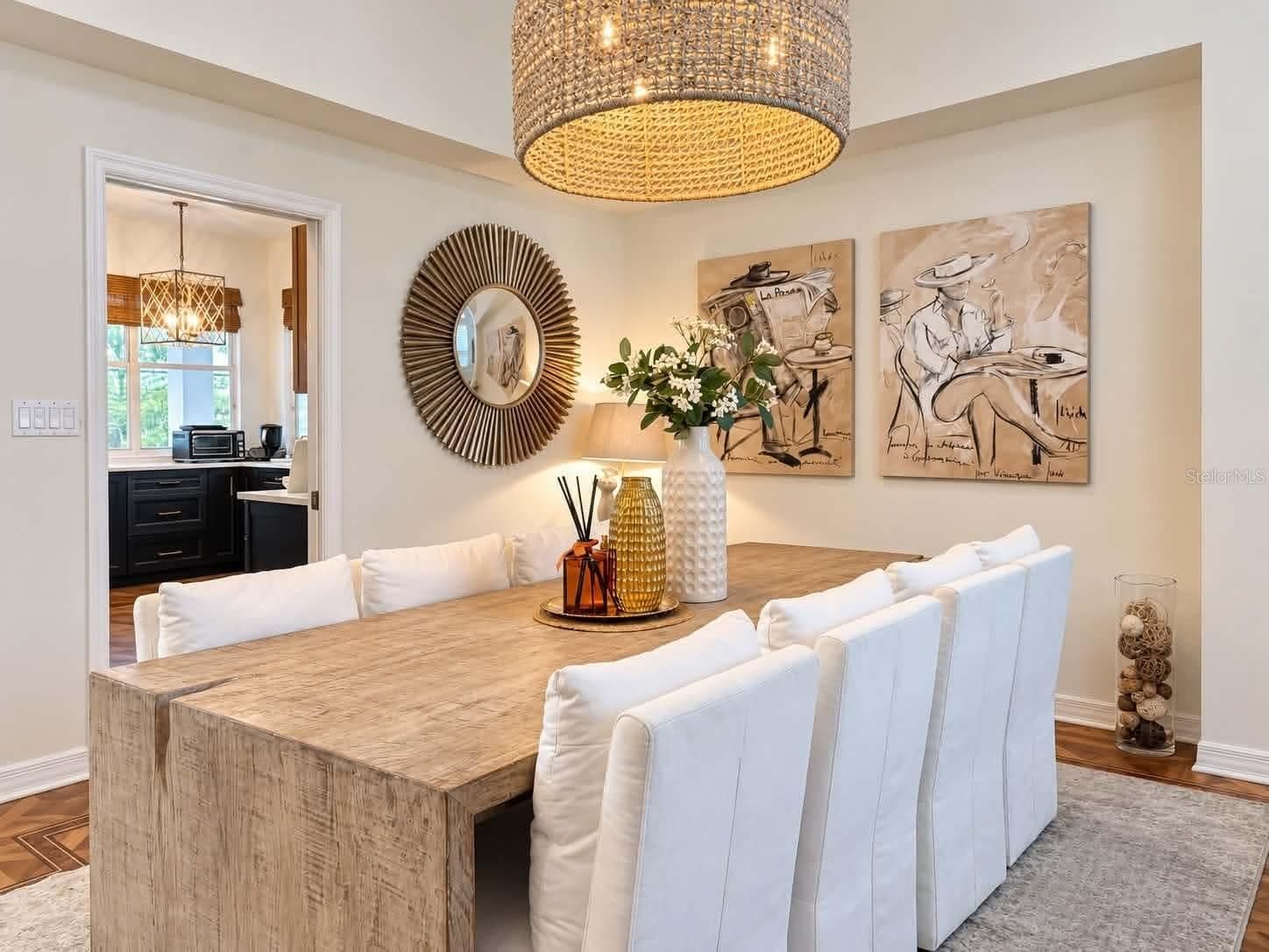 Formal dining with beautiful woven chandelier - 972 OAKPOINT CIR, APOPKA