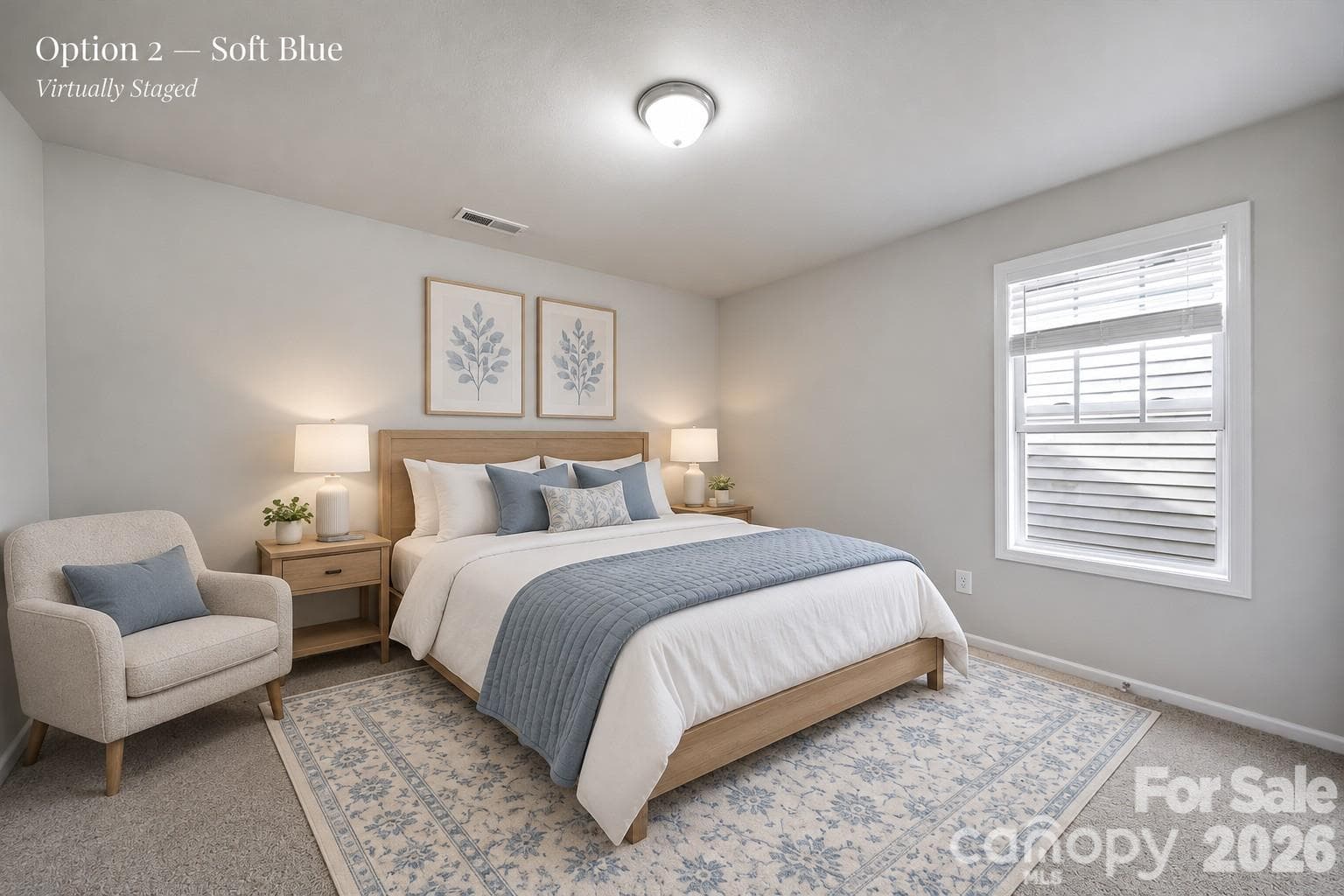 Virtually Staged Master Bedroom2 - 2604 Cochrane Drive, Charlotte