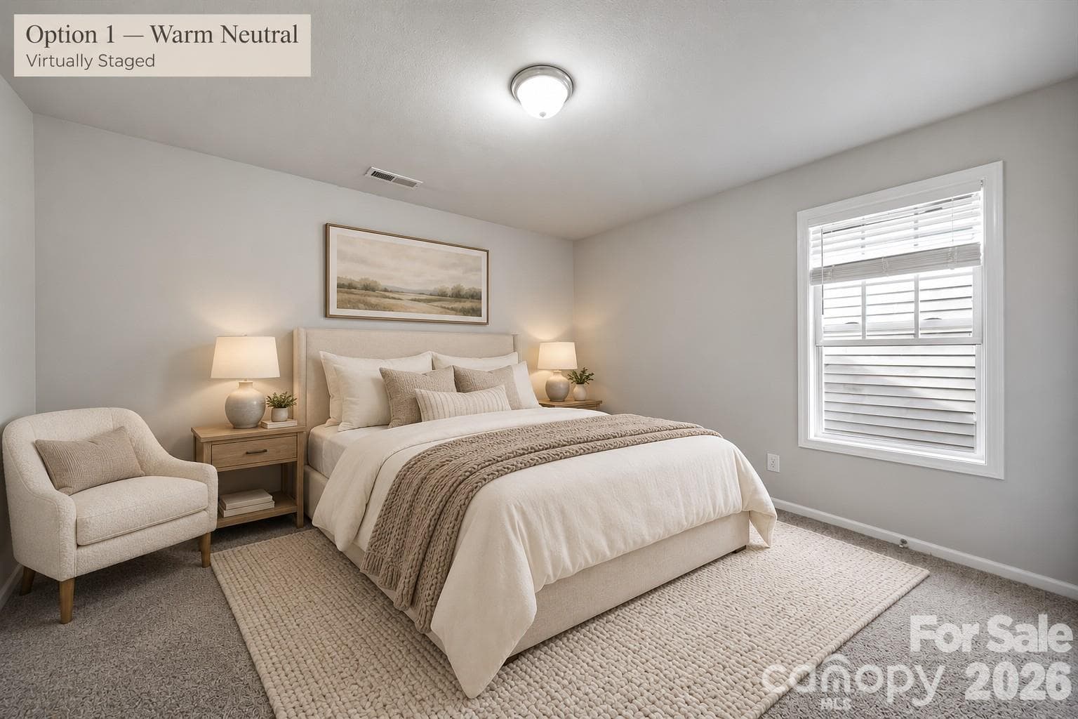 Virtually Staged Master Bedroom2 - 2604 Cochrane Drive, Charlotte