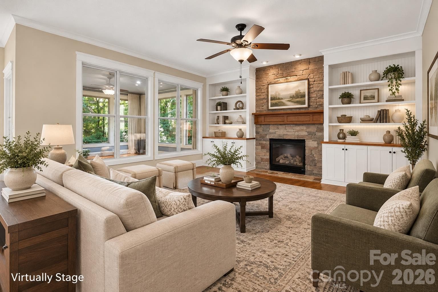 Virtual Staged - Living Room - 5141 Berkeley Park Court, Charlotte