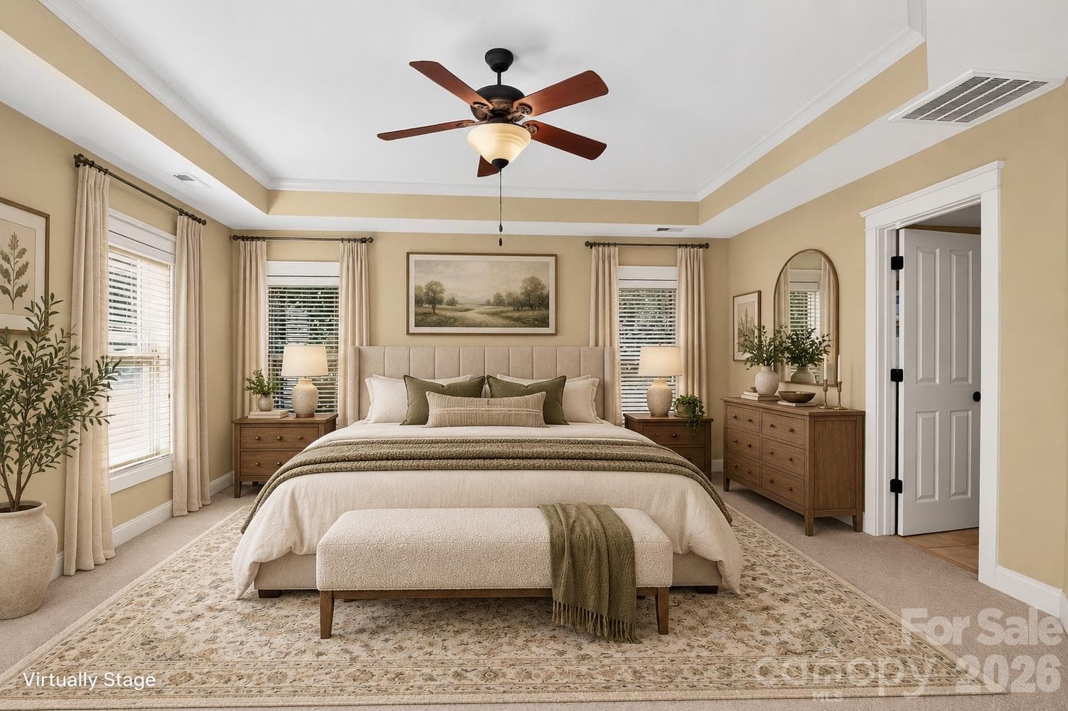 Virtual Staged - Primary Bedroom - 5141 Berkeley Park Court, Charlotte