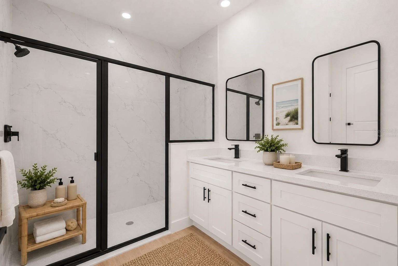 Primary bathroom- virtually staged - 9107 OVIEDO ST, SEBRING
