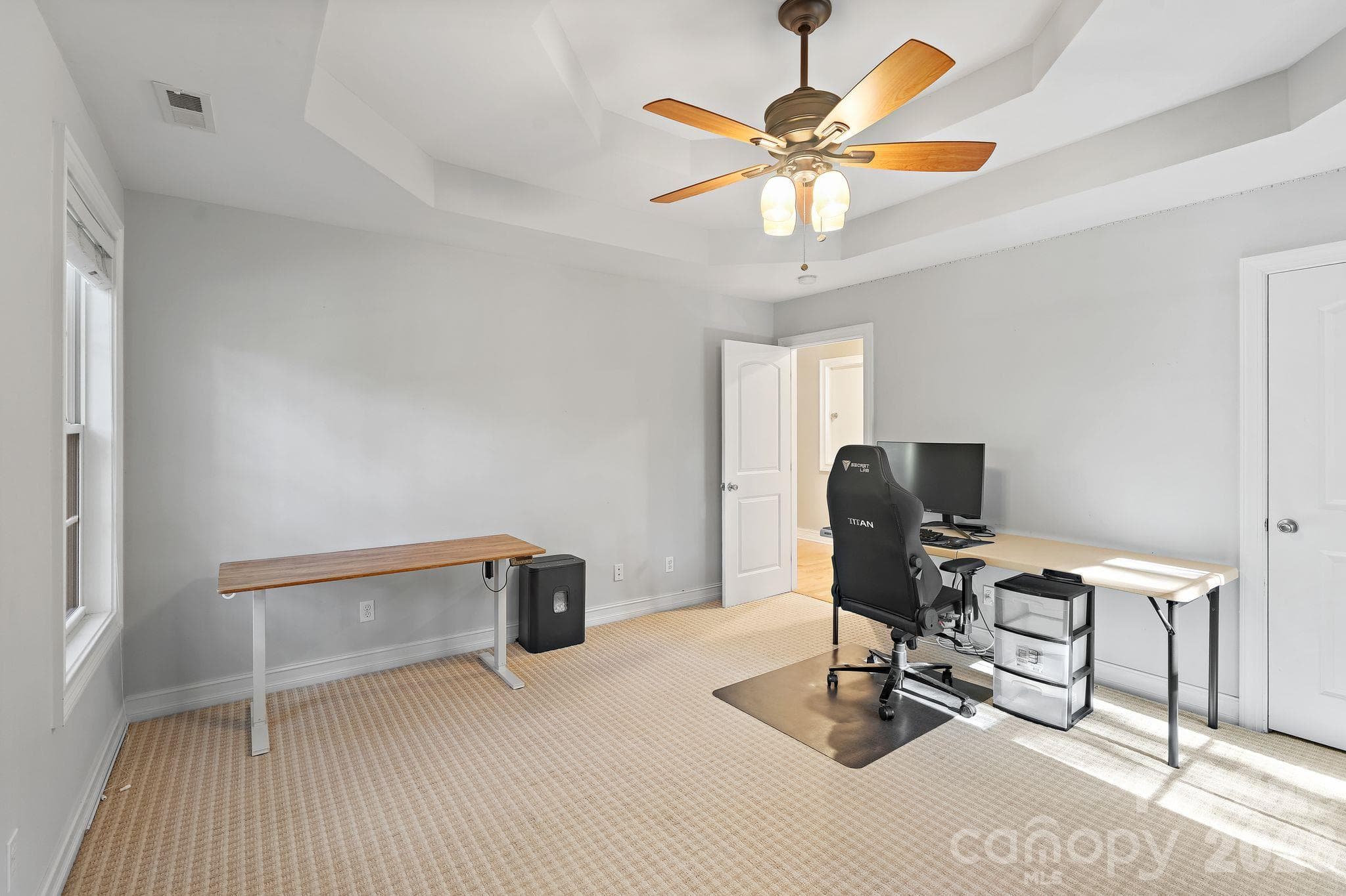3rd bedroom with trey ceilings offers plenty of room for guests - 1491 Woodbend Court, Stanley