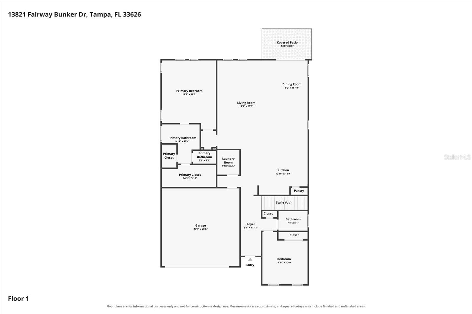 Floorplan: 1st Floor - 13821 FAIRWAY BUNKER DR, TAMPA