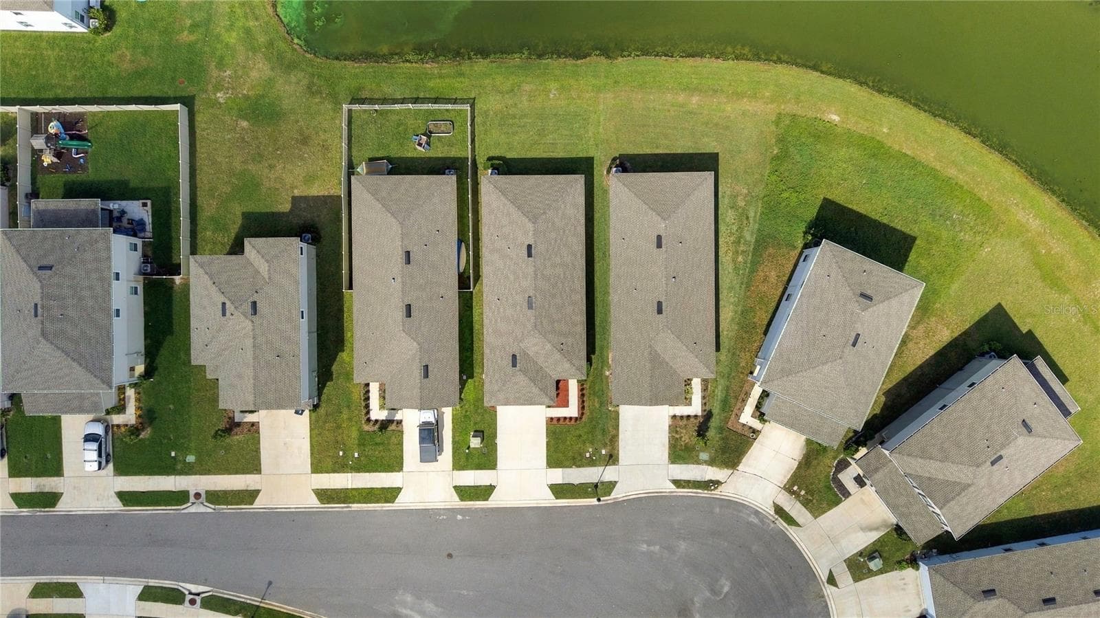 Drone View of Roof  - House is 4th one from Left to Right - 17973 DAIRY FARM CT, LAND O LAKES