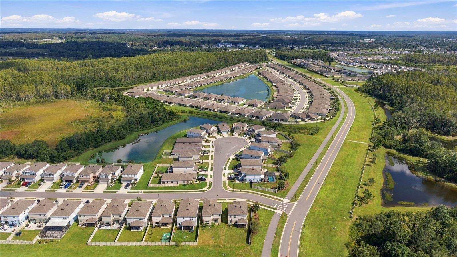 Drone View of Neighborhood from End of Grand Live Oak Road - 17973 DAIRY FARM CT, LAND O LAKES
