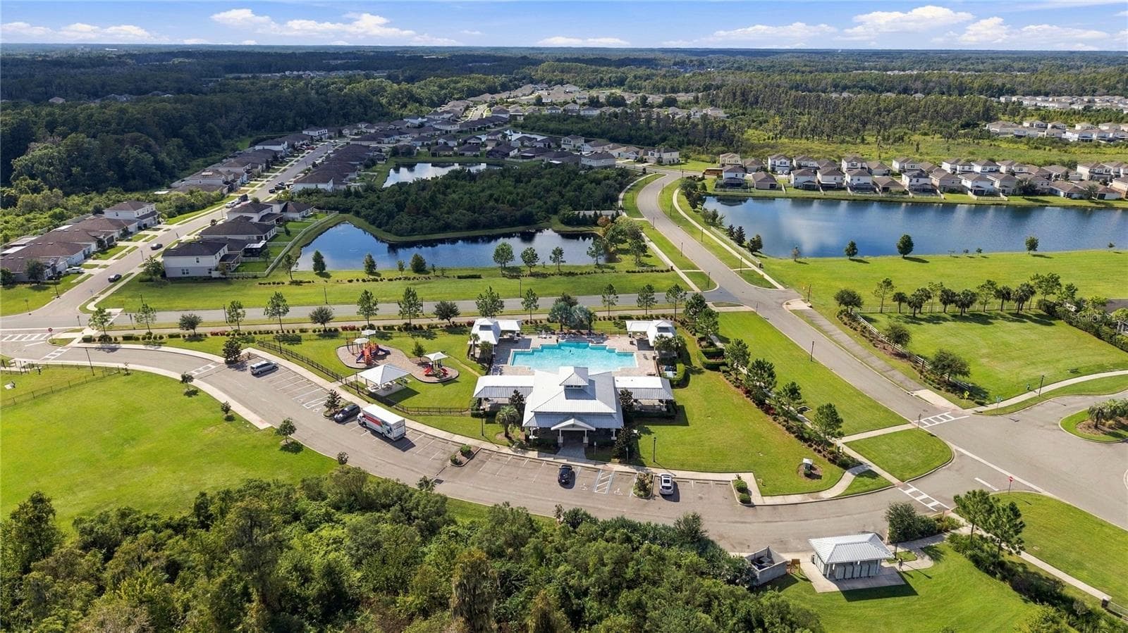 Drone View of Pool Area - 17973 DAIRY FARM CT, LAND O LAKES