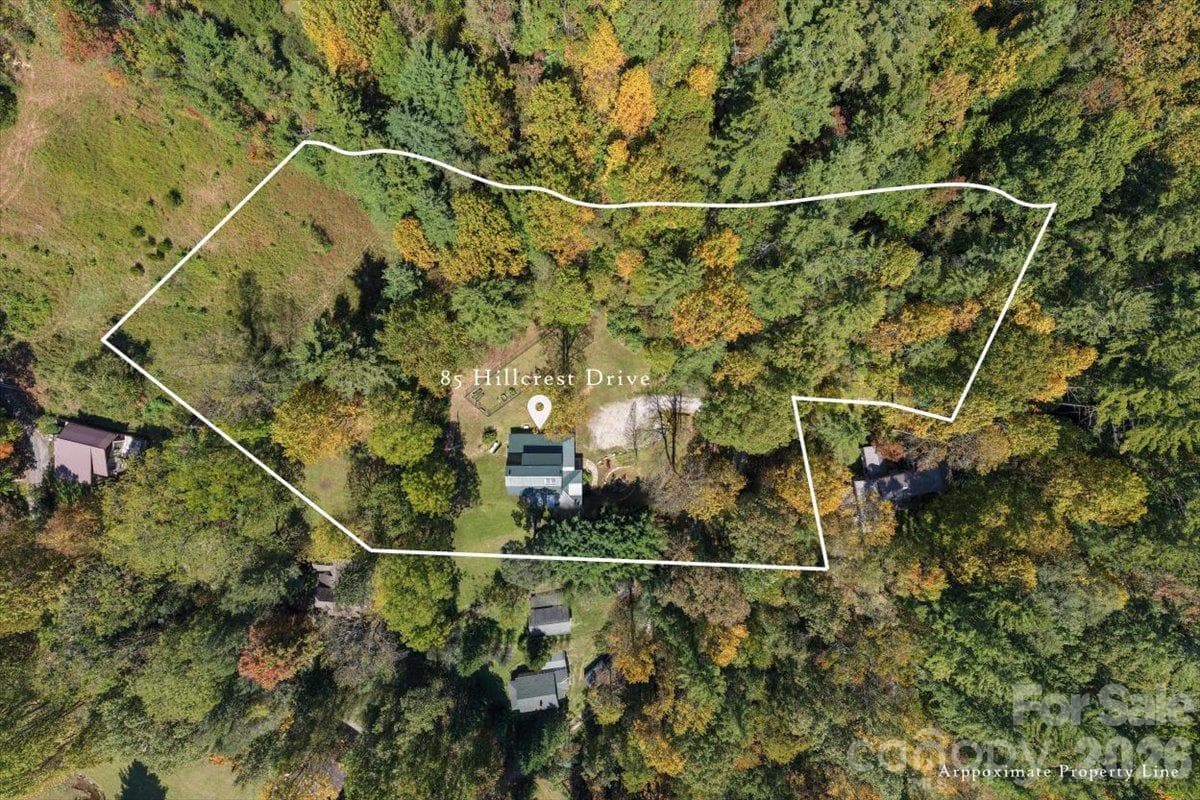 Aerial of Property (Lines for Reference Only, Not Based on a Survey) - 85 Hillcrest Drive, Highlands