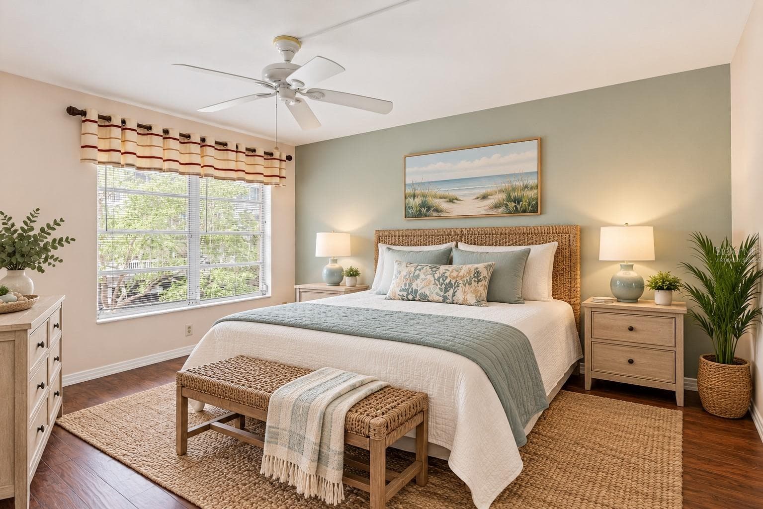 Virtually Staged Primary Bedroom - 147 BLUFF VIEW DR #206, BELLEAIR BLUFFS