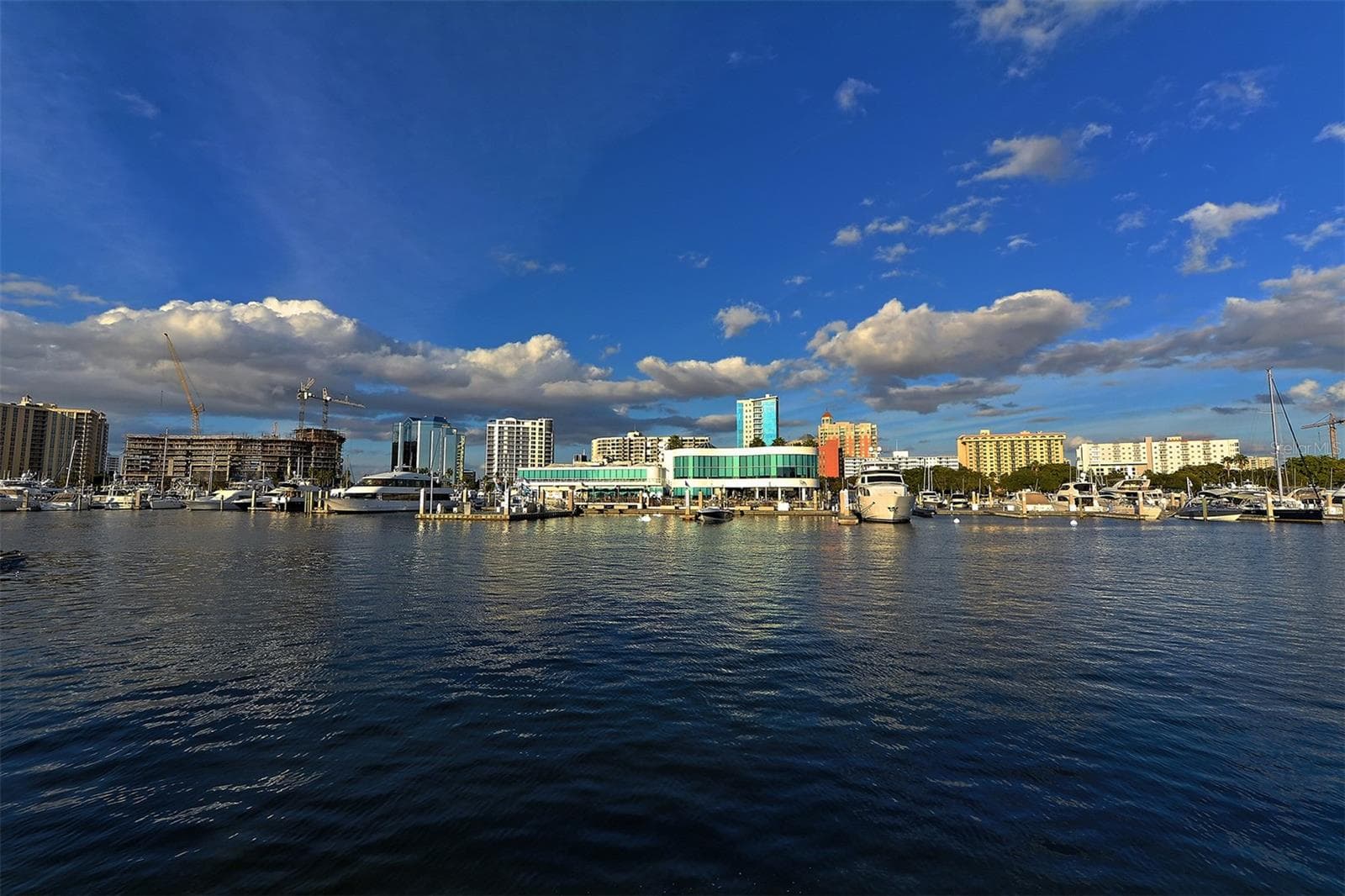 Bayfront aerial view of Marina Jack - 609 GOLDEN GATE PT #301, SARASOTA