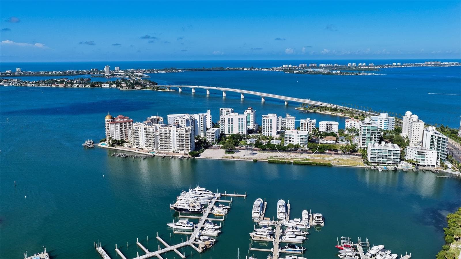 Aerial shot of Golden Gate Point - 609 GOLDEN GATE PT #301, SARASOTA